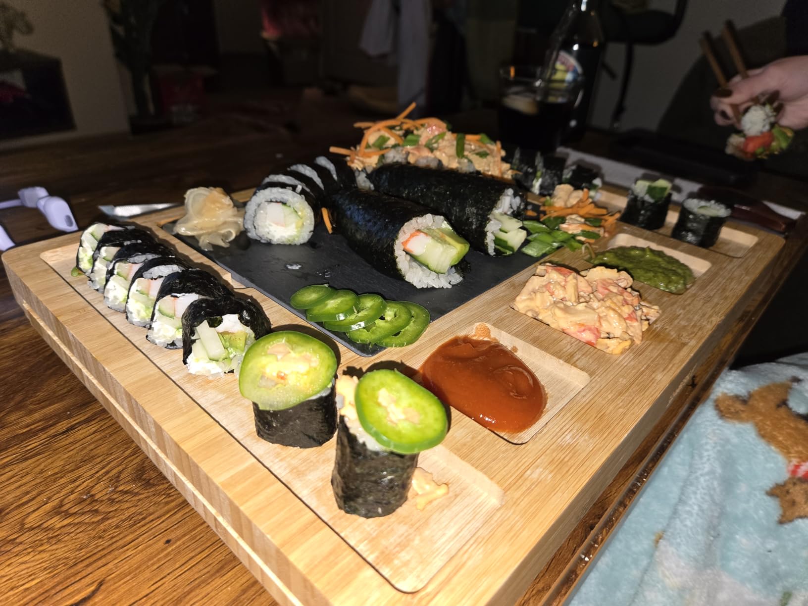 No Plastic Premium Sushi Making Kit for Home, for Beginners or Pro Sushi makers. Made of Premium Wood, includes Tea Cloth, Planet-Friendly - the Best Gift and DIY Home Sushi Kit Experience customer photo 1