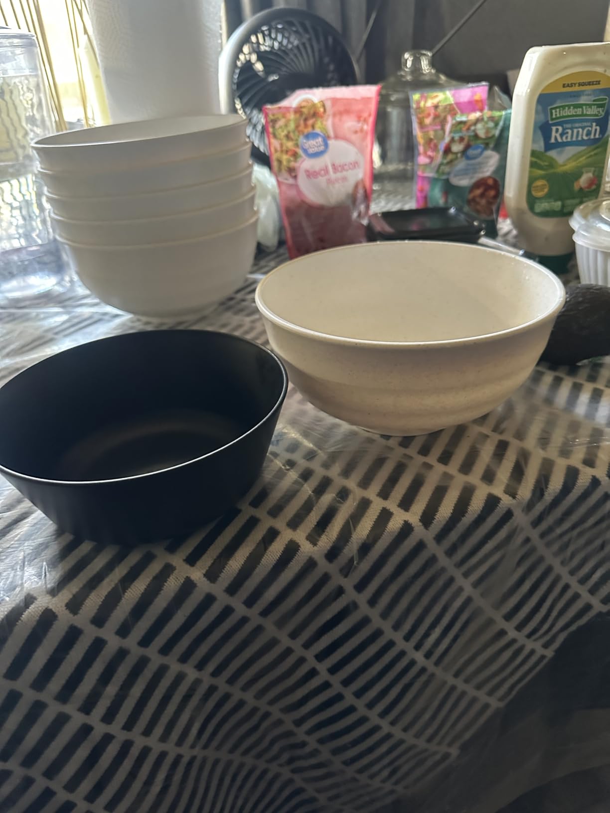 Ramen Bowl 26oz, Unbreakable Wheat Straw Bowls Sets of 6, Plastic Bowl Reusable, Microwave & Dishwasher Safe Cereal Bowls for Kitchen, Dorm, Office- Black customer photo 1