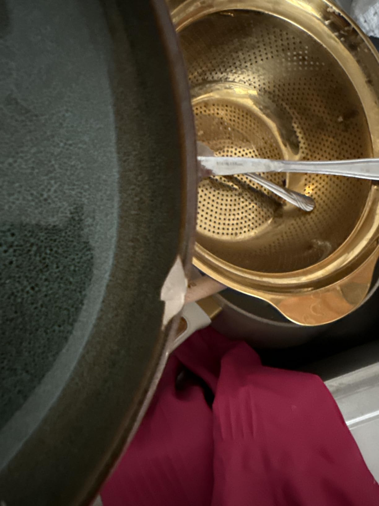 Pokini Stoneware Dinnerware Sets Service for 4, 12 pcs Reactive Glaze Plates and Bowls Sets, Handmade Ceramic Dish Set, Highly Chip and Crack Resistant Modern Plate Set, Brown Green customer photo 1