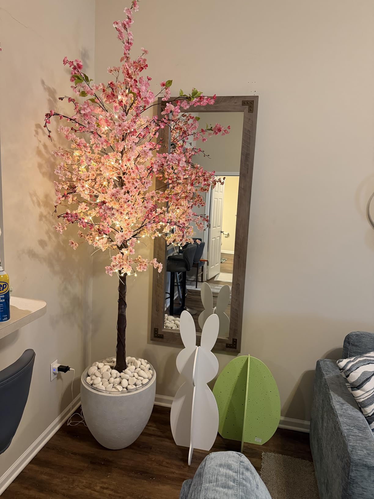 SITUMEIZI 6Pcs Artificial Cherry Blossom Branches Decor Fake Flowers Silk Spring Faux Flowers 16