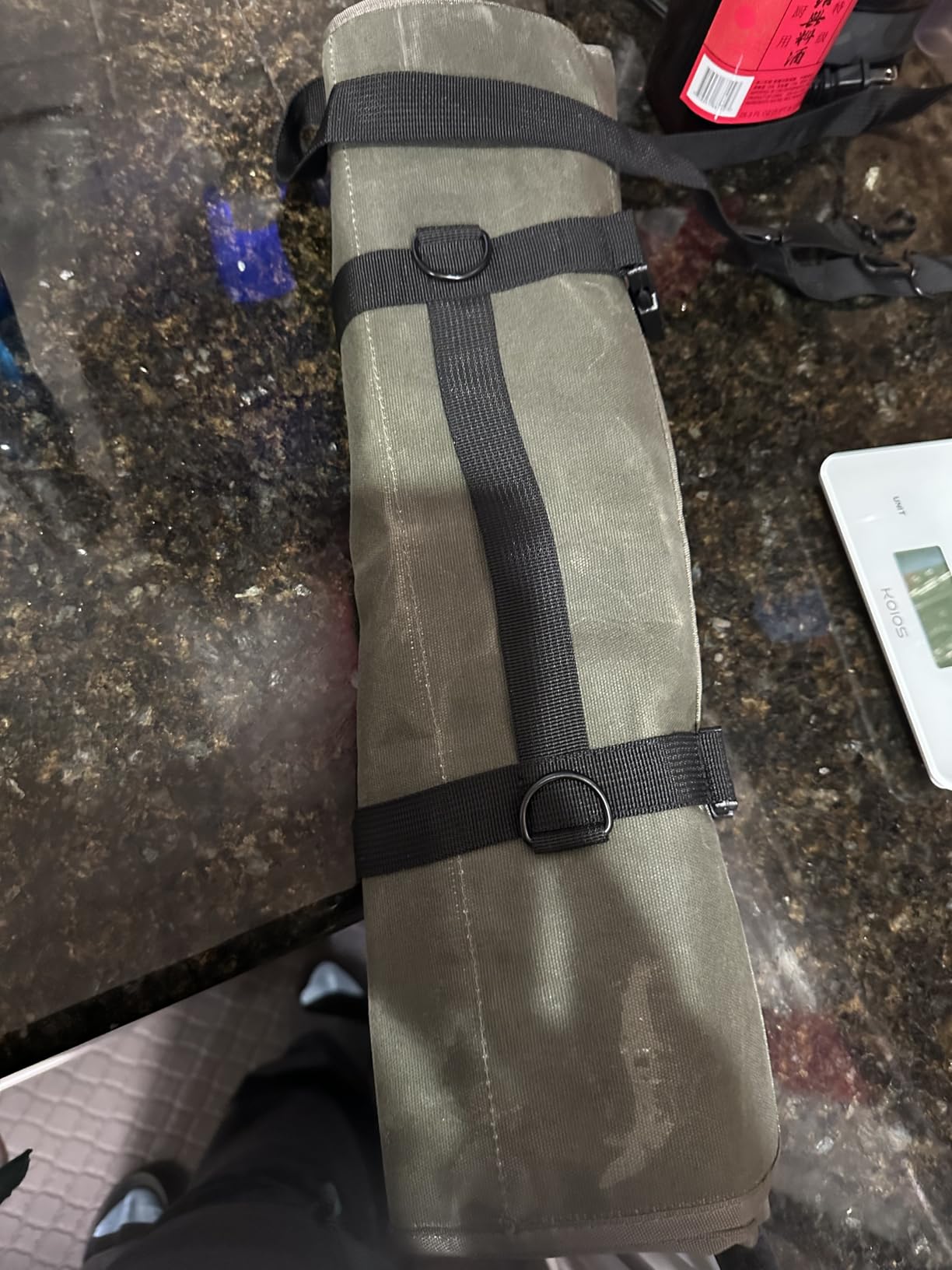 lelezone Chef Knife Roll Bag,Waterproof Waxed Canvas Knife Case Holds,Knives Roll Bags for Chefs Professional with Adjustable Strap,Chef Backpack with 11 Knife Slots and a Large Zippered Pocket customer photo 1