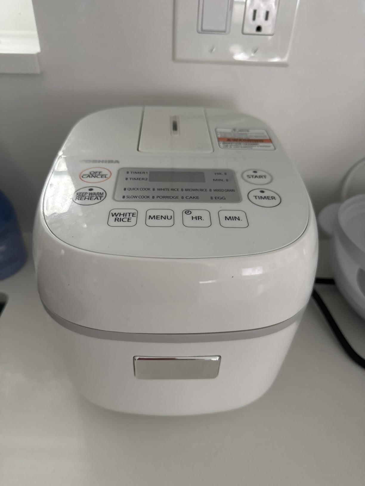 TOSHIBA Rice Cooker Small 3-Cup Uncooked - LCD Display with 8 Cooking Functions, NonStick Inner Pot customer photo 2