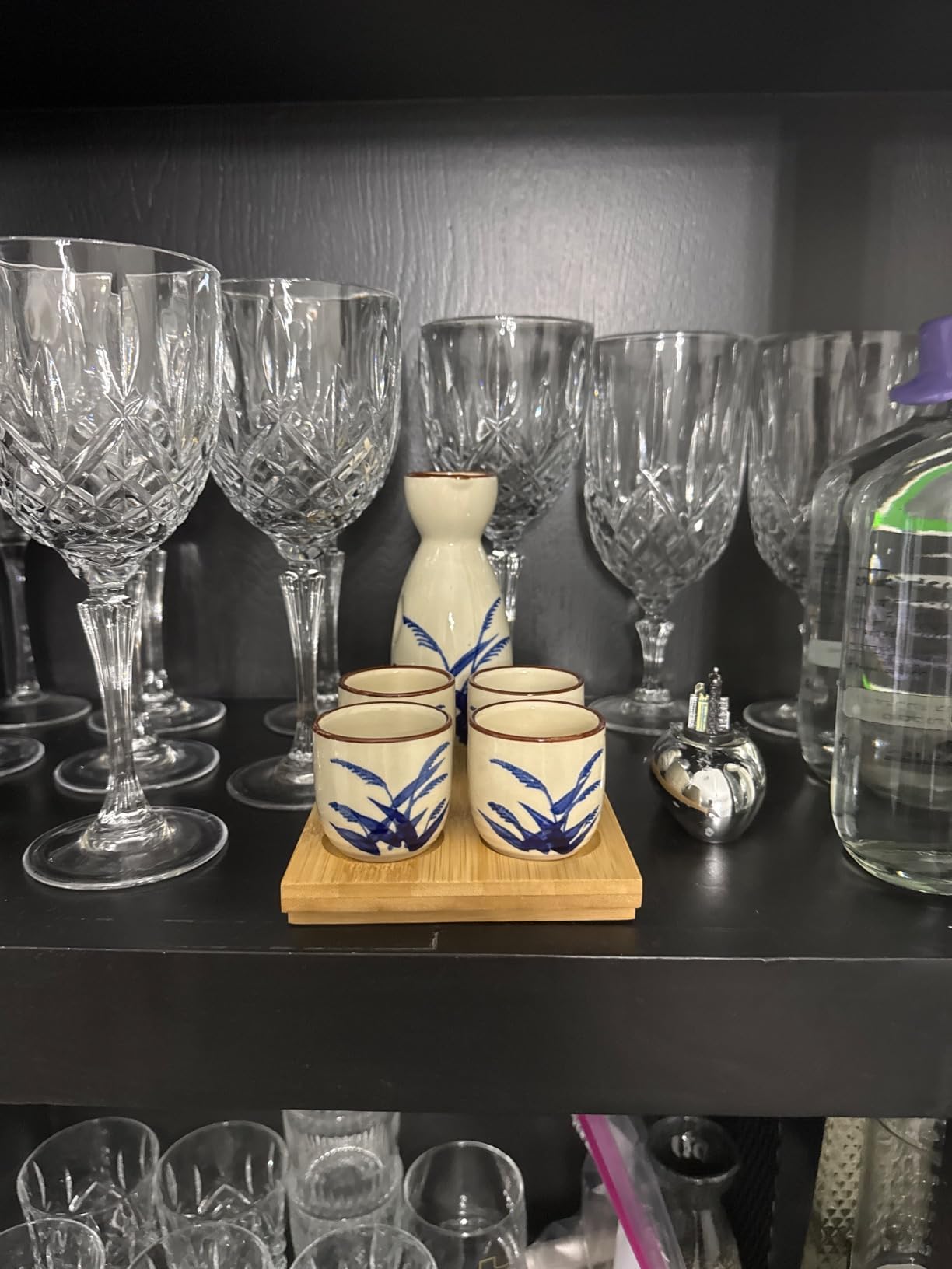 Ceramic Sake Set, 5pcs Japanese Saki Set with 1 Sake Carafe 4 Sake Cups, Saki Cup Set as Gift for Sake Japanese Wine/Hanzo Sake/Soju/Sake Drink/Saki Drink/Tea (Inaho) customer photo 2