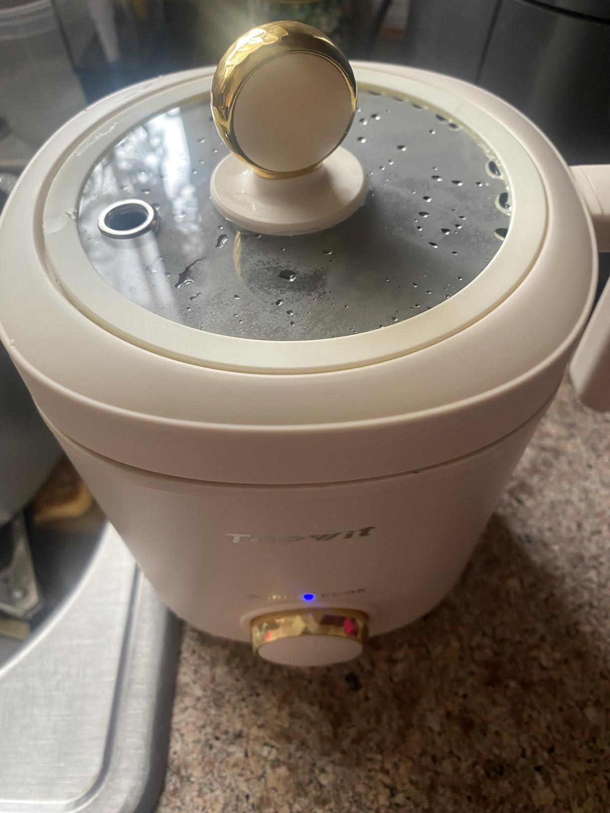 TOPWIT Rice Cooker Small, Mini Rice Cooker 2 Cups Uncooked, 1.2L Portable Rice Maker with Non-stick Coating, BPA Free, One Touch & Keep Warm Function, Grey customer photo 2