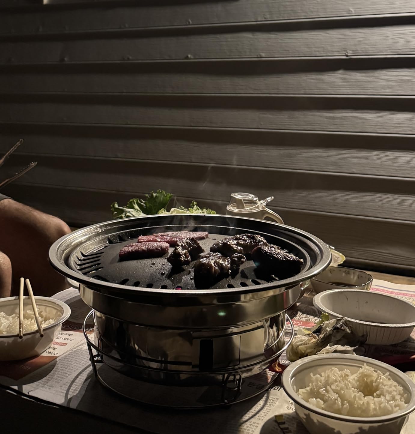 Korean BBQ Grill Charcoal, Small Charcoal Grill 13.7 Inches Portable Grill Stainless Steel Barbecue Grill Tabletop kbbq grill Outdoor Indoor Camping customer photo 1