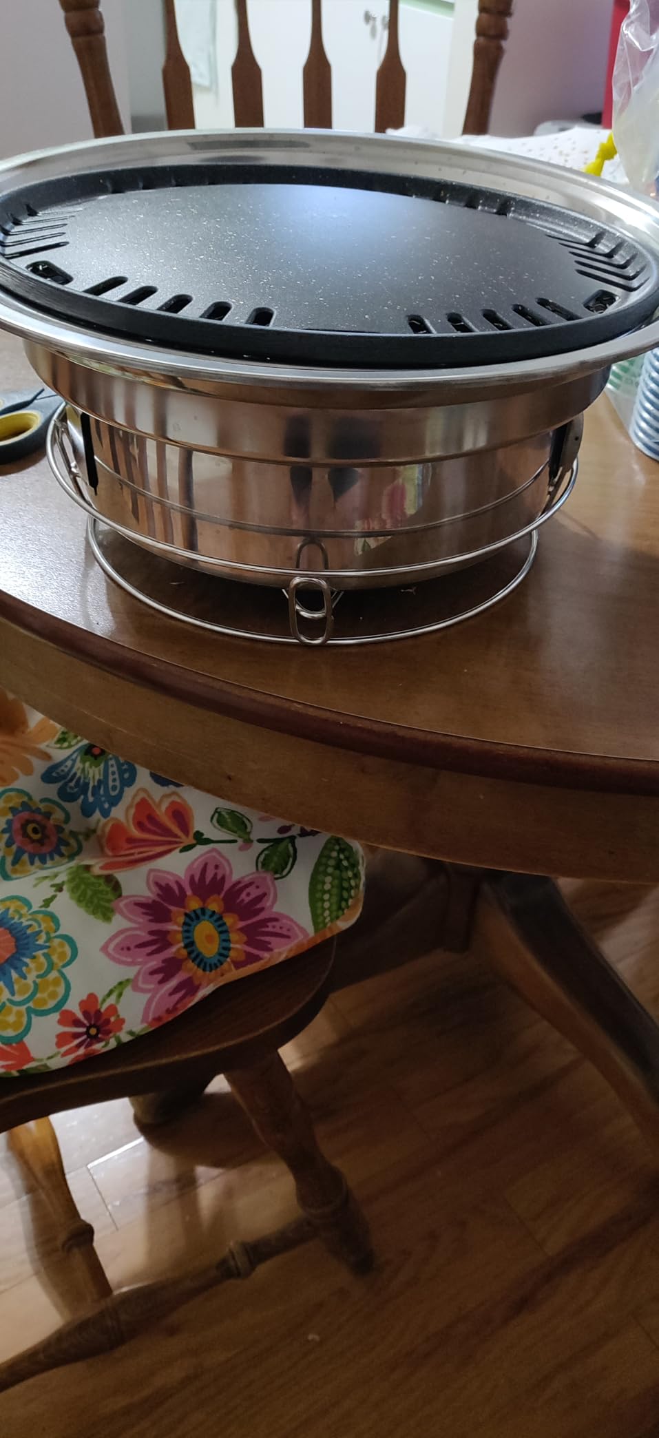 Korean BBQ Grill Charcoal, Small Charcoal Grill 13.7 Inches Portable Grill Stainless Steel Barbecue Grill Tabletop kbbq grill Outdoor Indoor Camping customer photo 2