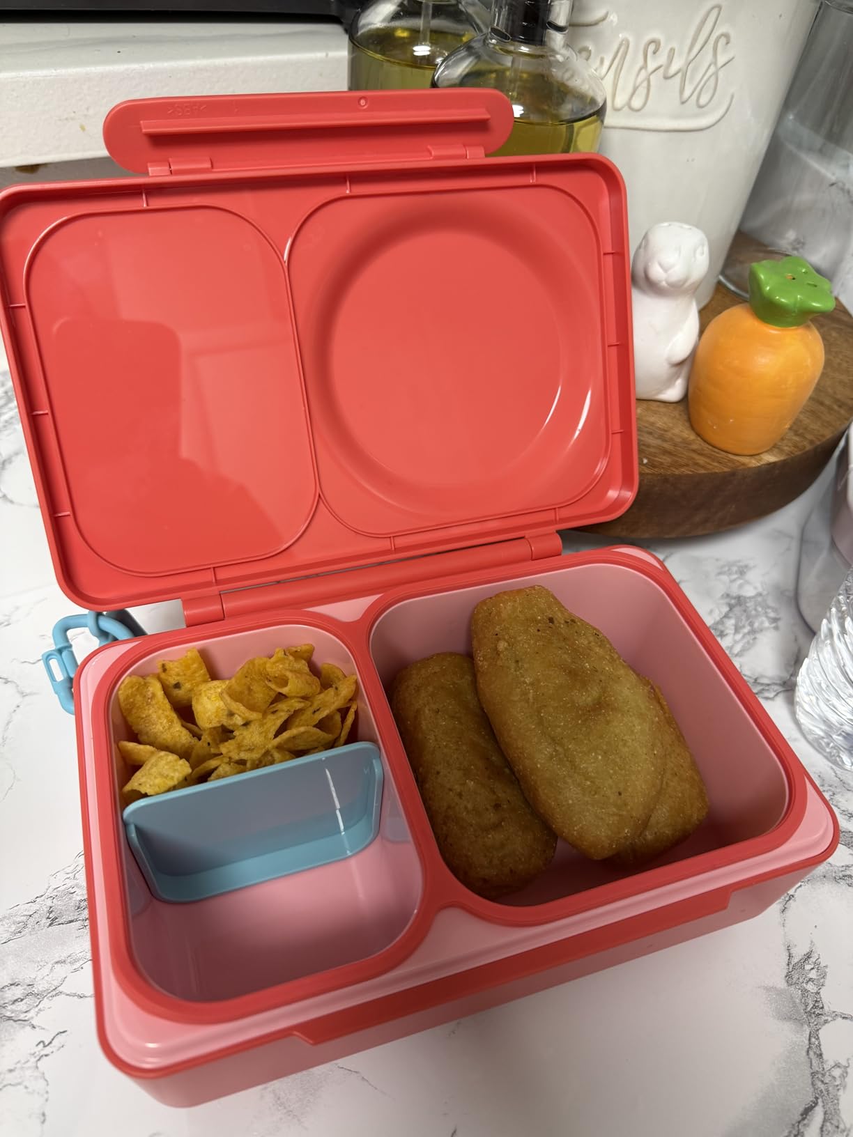 Omie OmieBox UP bento Box for Kids | Insulated Lunch Box | Leak Proof Vacuum Insulated Thermal Food jar | Cooler ice Pack | 2 Compartments (Graphite) customer photo 1