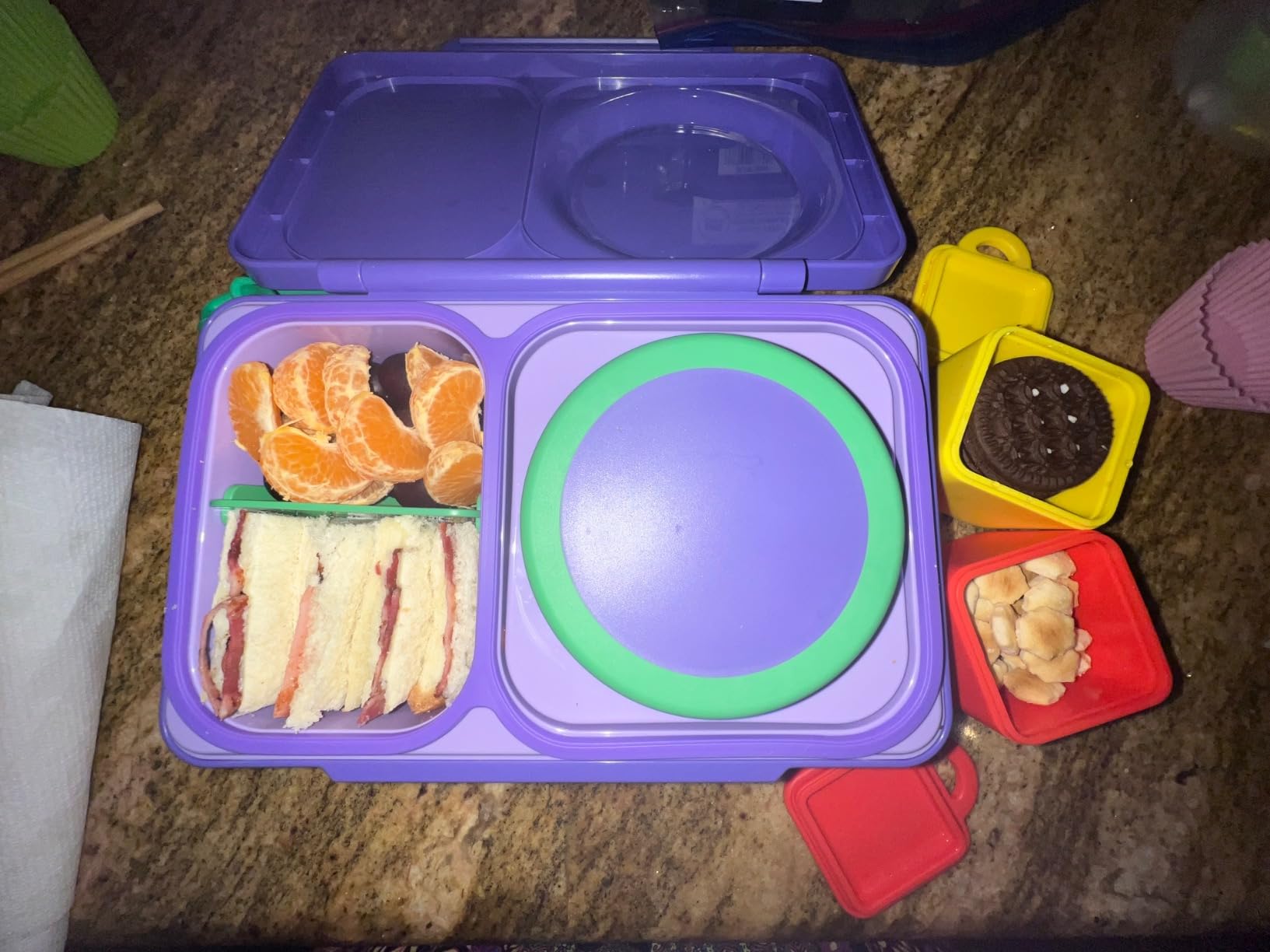 Omie OmieBox UP bento Box for Kids | Insulated Lunch Box | Leak Proof Vacuum Insulated Thermal Food jar | Cooler ice Pack | 2 Compartments (Graphite) customer photo 2