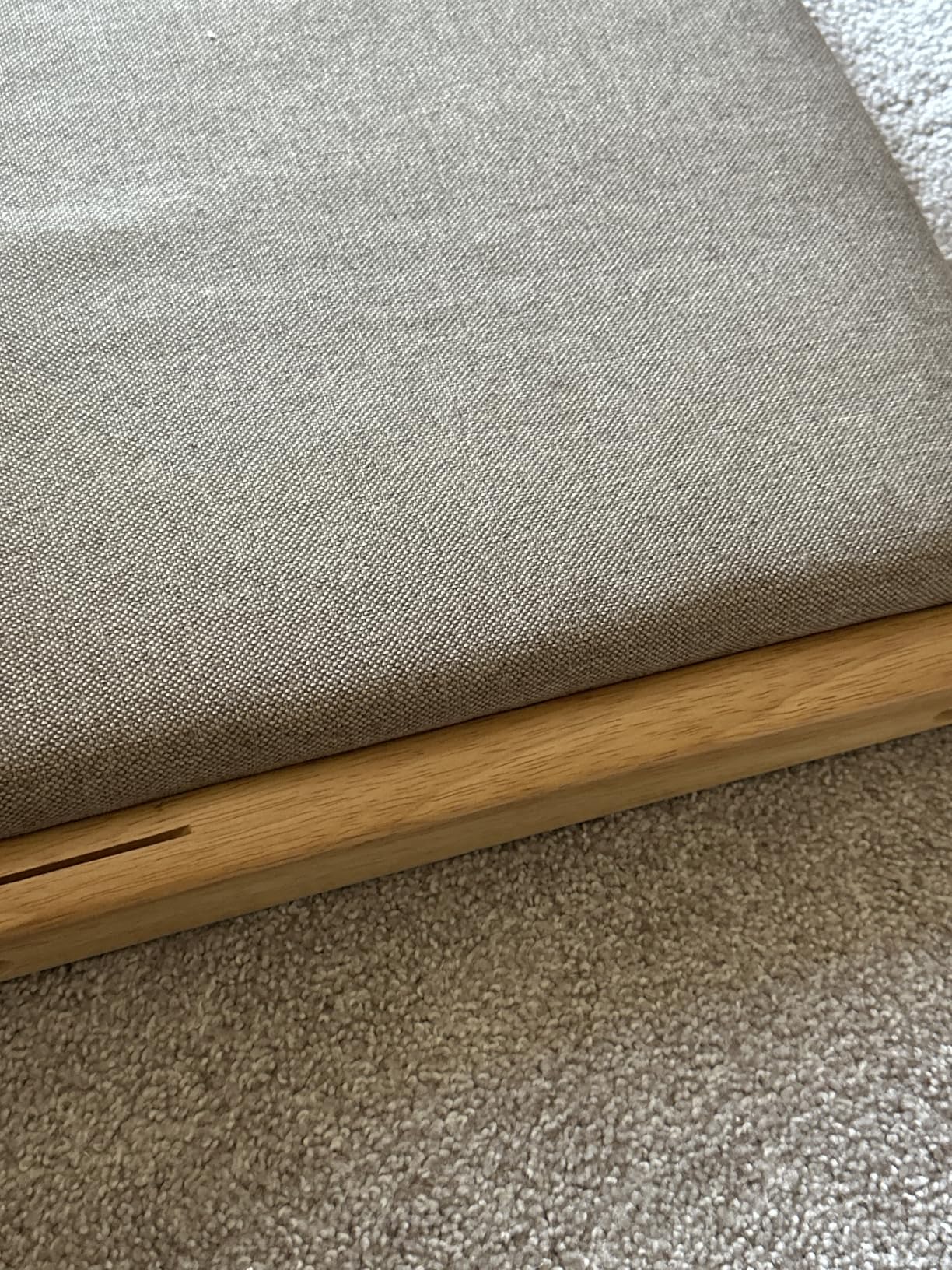 Tiita Foldable Tatami Chair, Japanese Floor Chair, Wood Legless Back Rest Chairs with Cushion, Accent Meditation Floor Chairs Bay Window, Walnut Grey customer photo 2