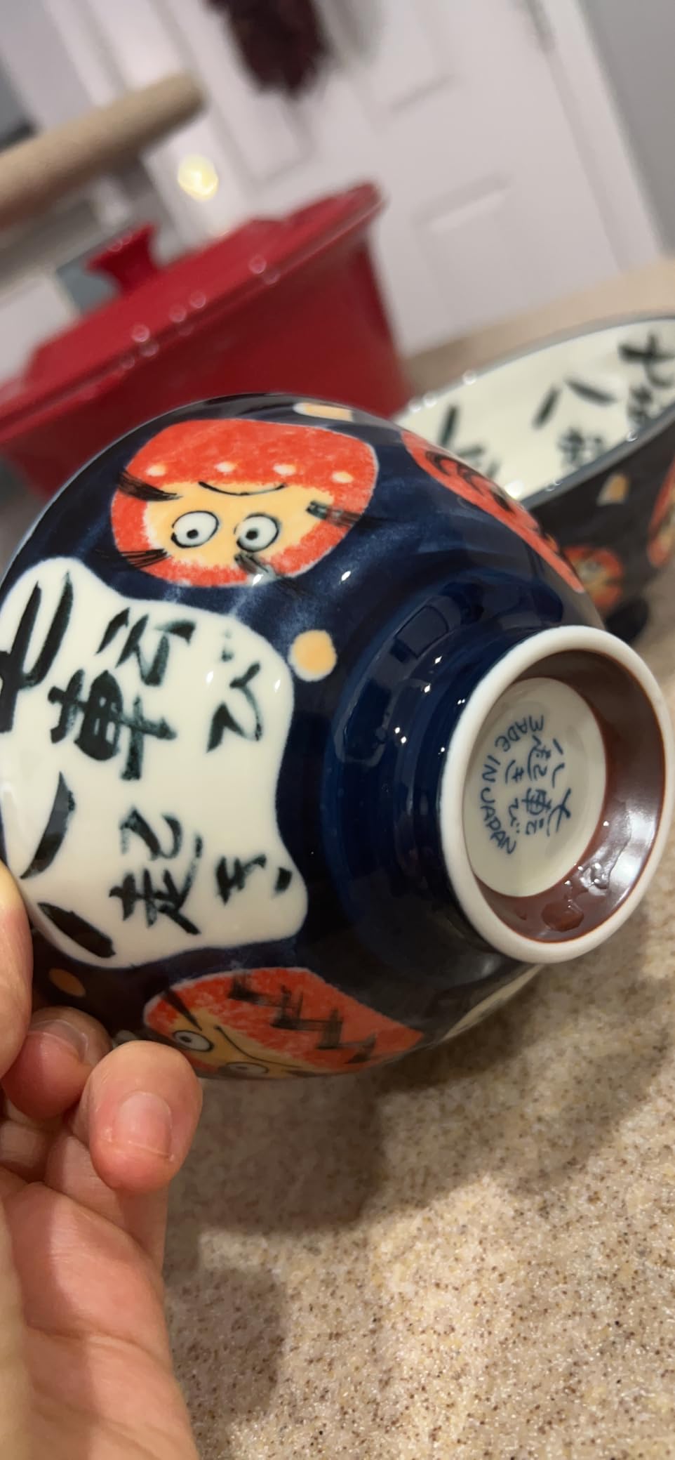 Japanese Mino Ware Ceramic Rice Bowl Set, 4.84 Inches Diameter x H2.56 Inches, 13.3 Fluid Ounces Set of 2 from Japan (Rabbits and Flowers Design) customer photo 2