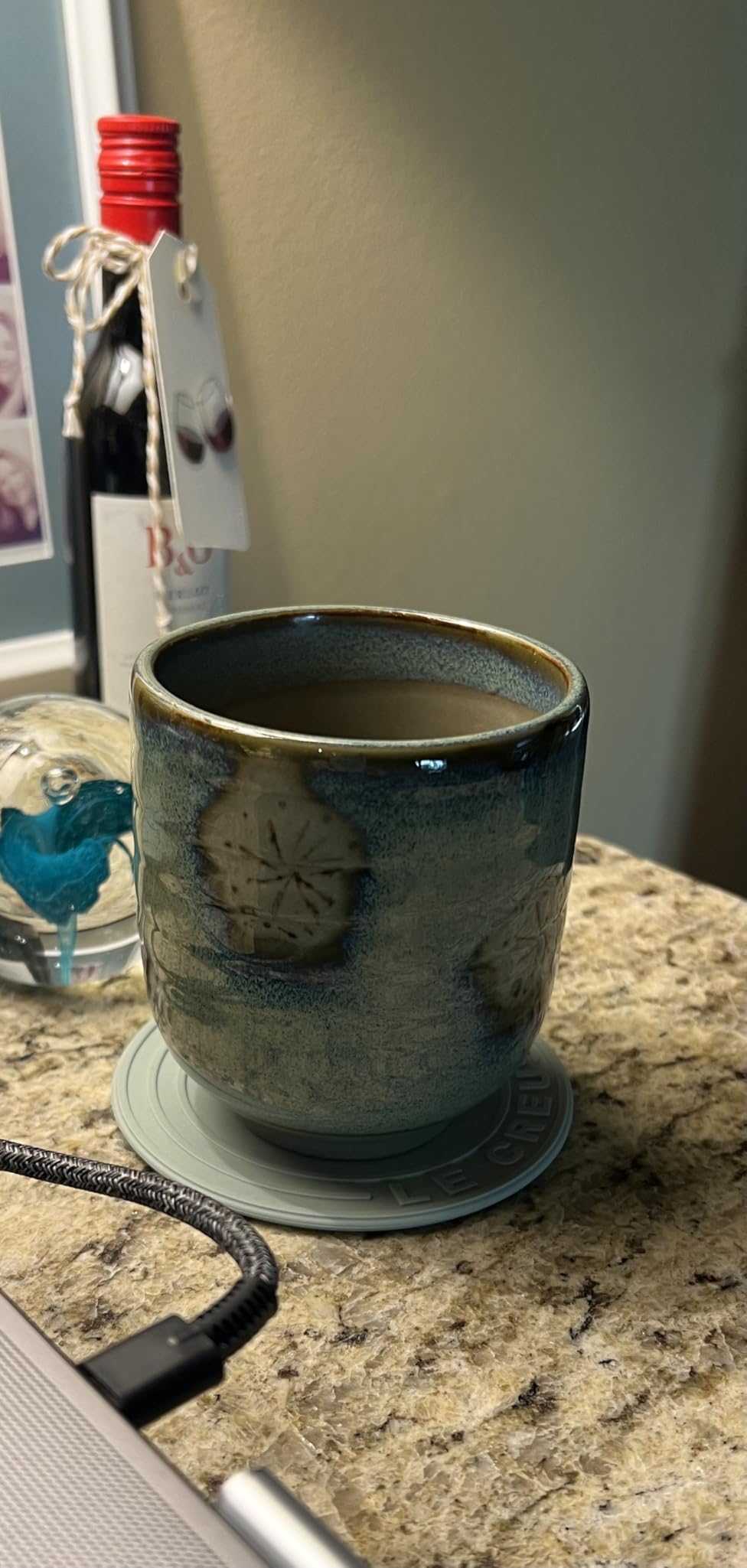 Mino ware Japanese Pottery Yunomi Chawan Chubby Tea Cup 10.5oz made in Japan (Japan Import) MMY003 (Plum Flowers) customer photo 1