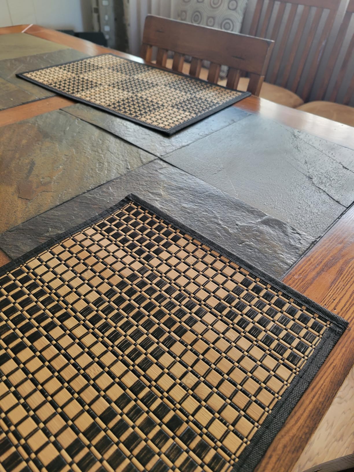 Bamboo Placemats Set of 4, Woven Table Mats for Dining Table Decor, Washable Place Mats for Kitchen Table, Non-Slip sushi rolling mat for Indoor and Outdoor customer photo 1