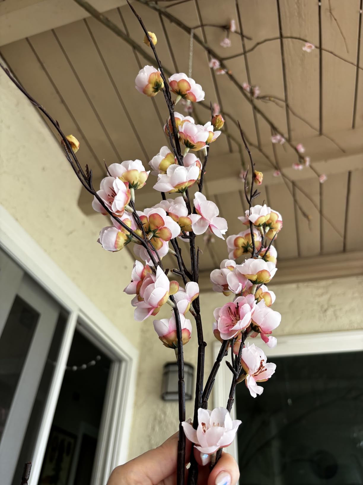 Sggvecsy Artificial Cherry Blossom Flowers 4 Pcs Faux Cherry Blossom Stems Faux Silk Cherry Blossom Branches 41'' Fake Flowers Long Stems for Vase Arrangements Home Wedding Table Decor (Pink) customer photo 1