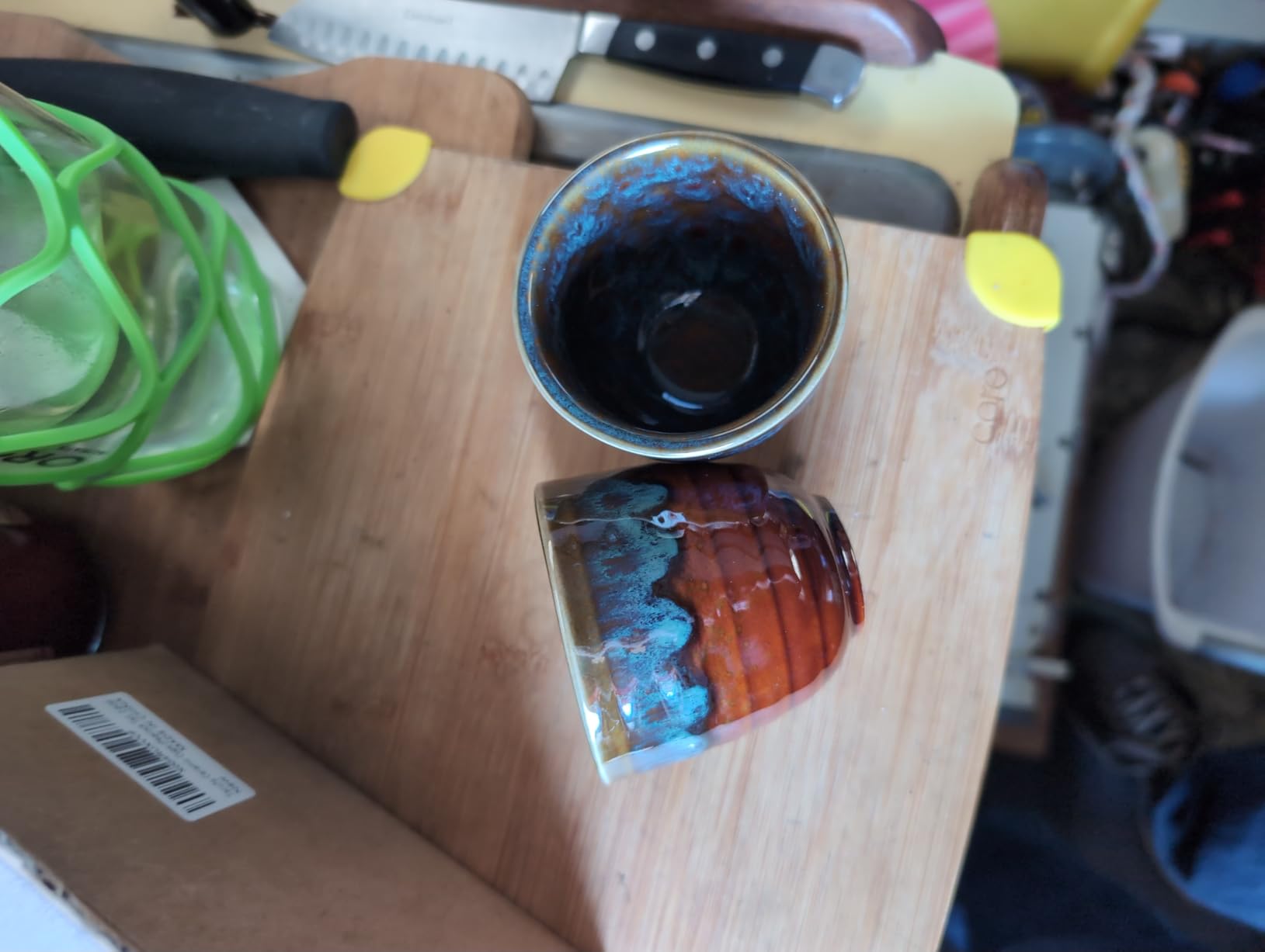 Ceramic Japanese Tea Cups, 5 oz Tea Cup, Chinese Tea Cup, Asian Teacup, Teacups, Set of 4, Blue customer photo 1