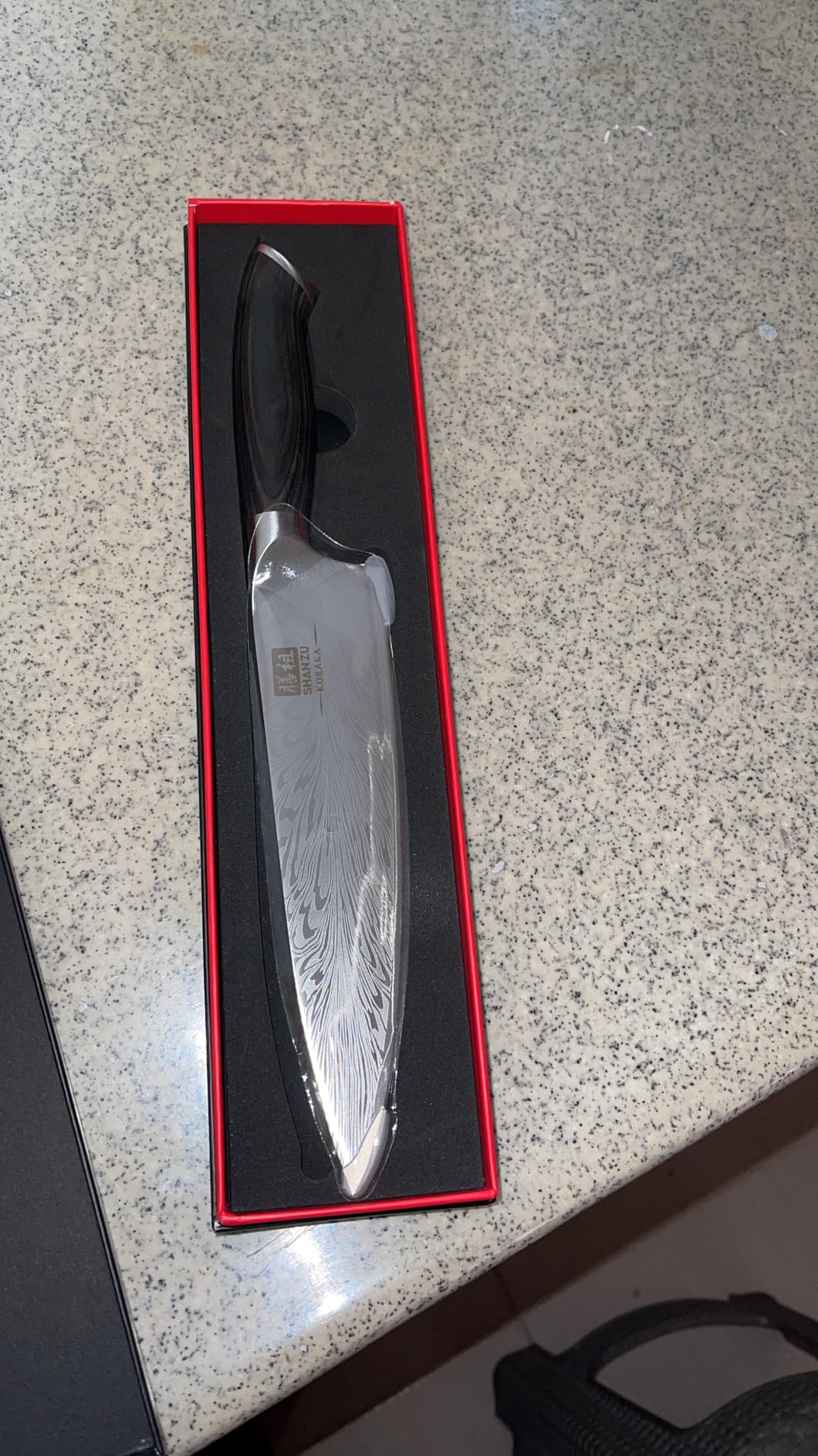 SHAN ZU Chef Knife in Powder Steel, Japanese Kitchen Knife 8 Inch, Ultra Sharp Chef's Knives, High Carbon Japanese Knives with Ergonomic Pakkawood Handle Professional Utility Knives for Meat Vegetable customer photo 1