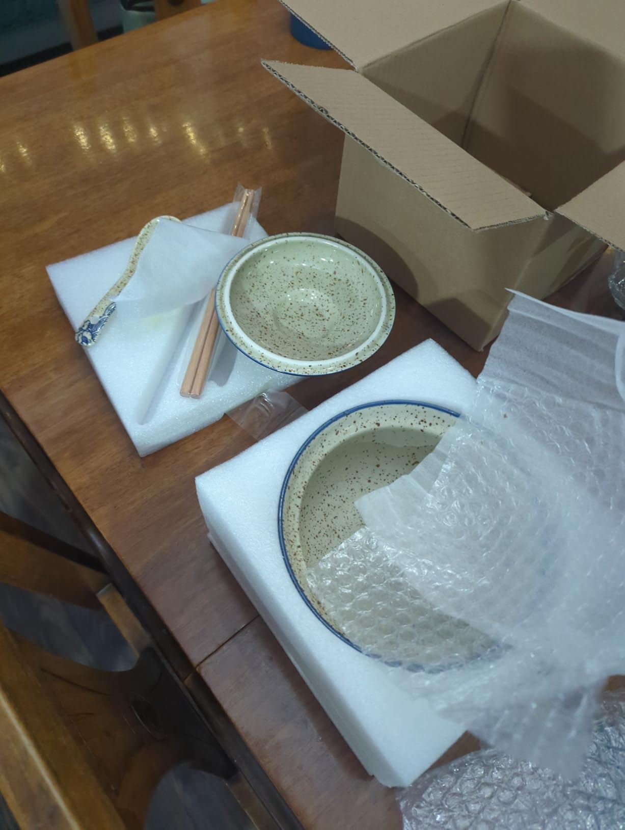 Ceramic Ramen Bowl Set, 800ml, with Lid, Spoon and Chopsticks, Japanese Vintage Large Soup Bowls Instant Noodle Bowl Asian Tableware (Fish*2) customer photo 1