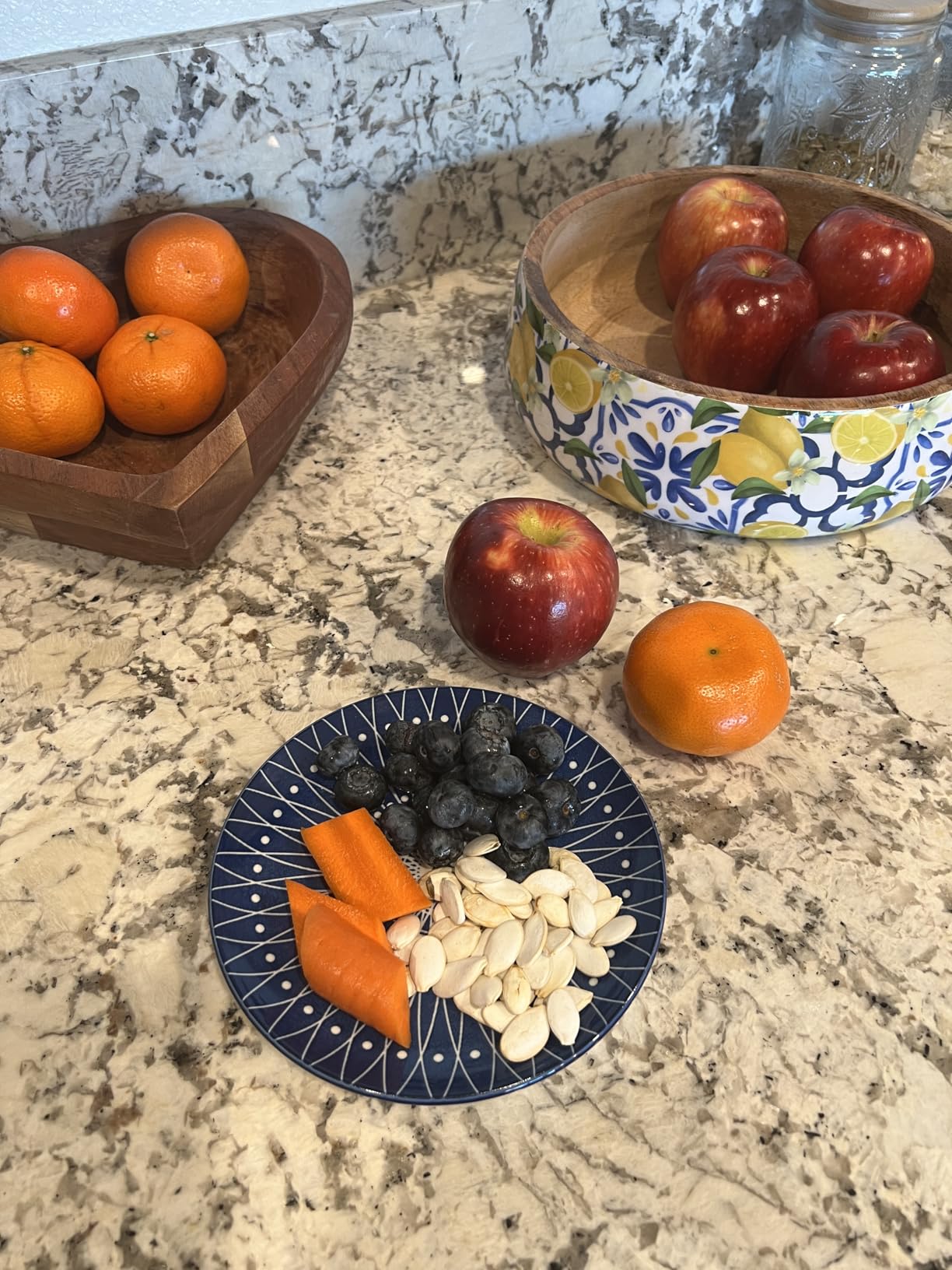Ceramic Salad Plates Set - 8.5 Inch Small Round Dessert Dishes for Kitchen Dinner Pasta Appetizer Sandwich - Scratch Resistant Porcelain Microwave Oven Dishwasher Safe - Set of 6 - Vintage Blue customer photo 2