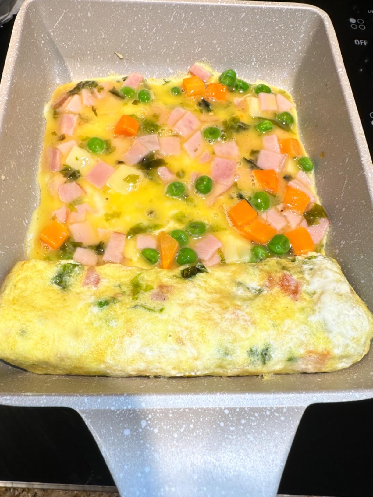 Tamagoyaki Pan,Japanese Omelette Pan, Ceramic Tamagoyaki Egg Pan, Non Stick Rectangle Pan,Small Frying Pan 6 X 7 Inch Black customer photo 2