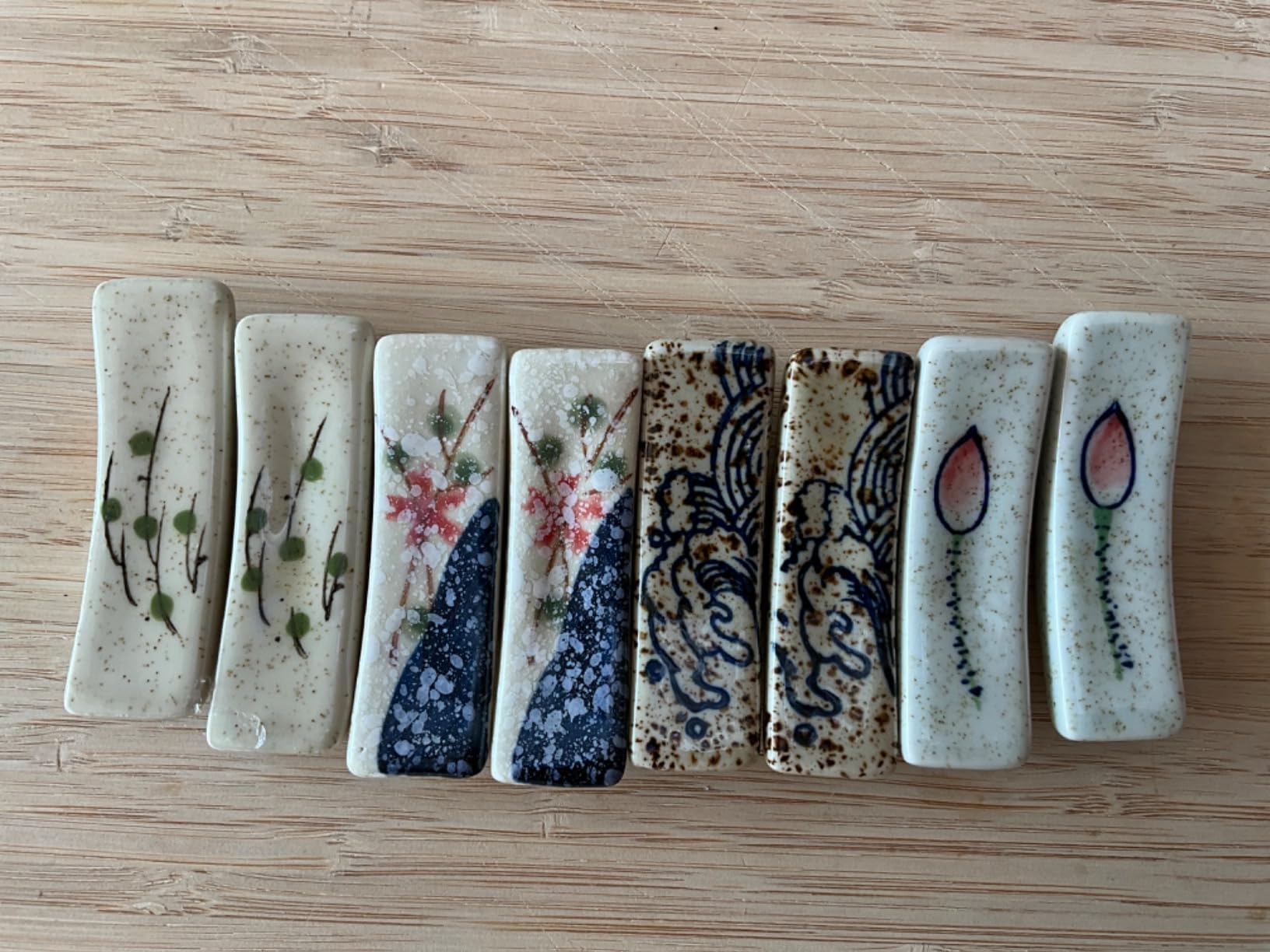 Ceramic Chopsticks Holder,Japanese Chopstick Rest,Spoon,Knife & Fork Stand,Set of 8 customer photo 1