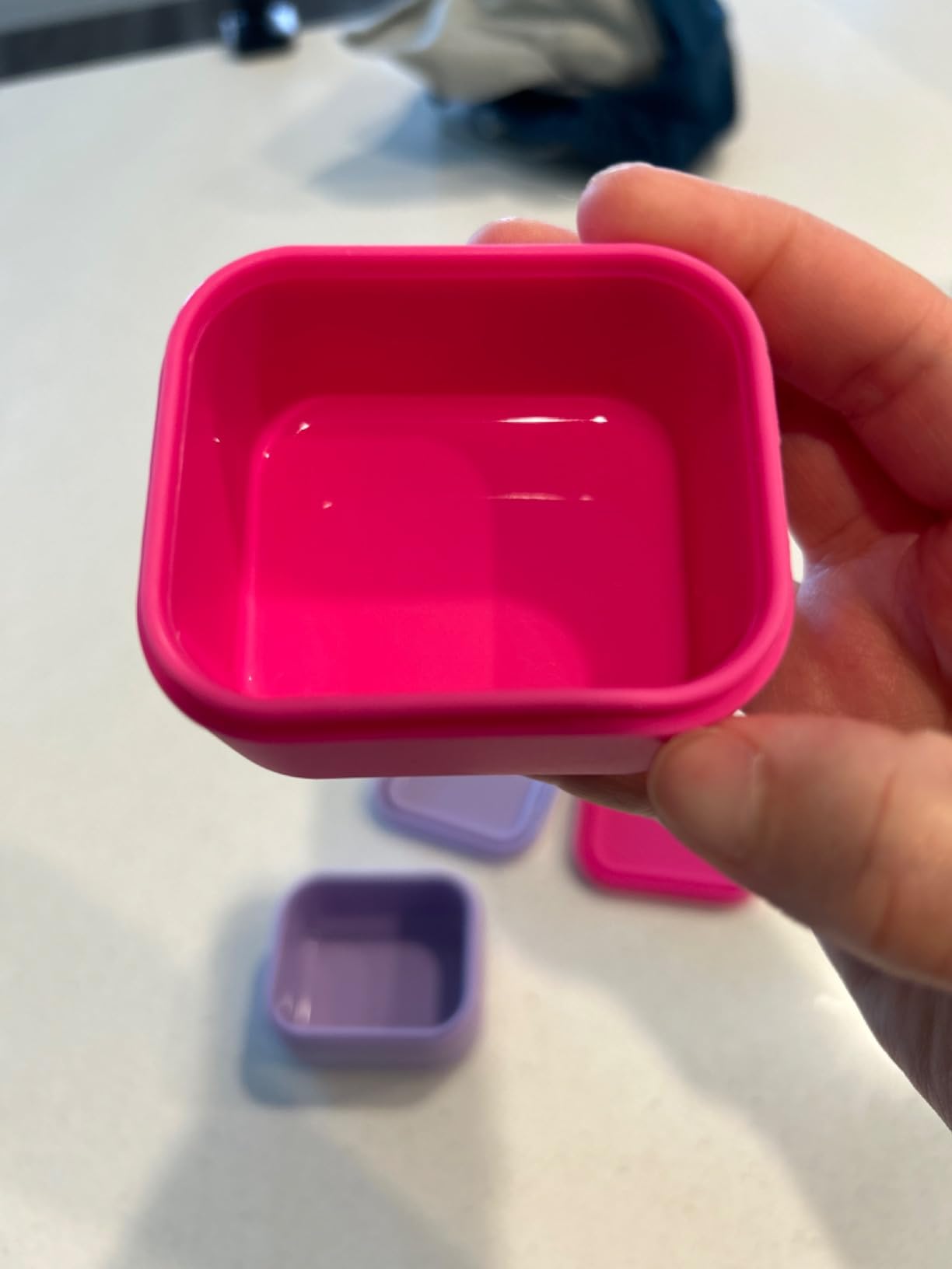 Bentgo Sidekicks 2-Pack Silicone Container Set - Dipping Sauce Cups for Condiments & Small Snacks, Reusable, Durable, & Leak-Proof Liquid Storage, Salad Dressing Container - 2.6 oz (Lavender & Pink) customer photo 2
