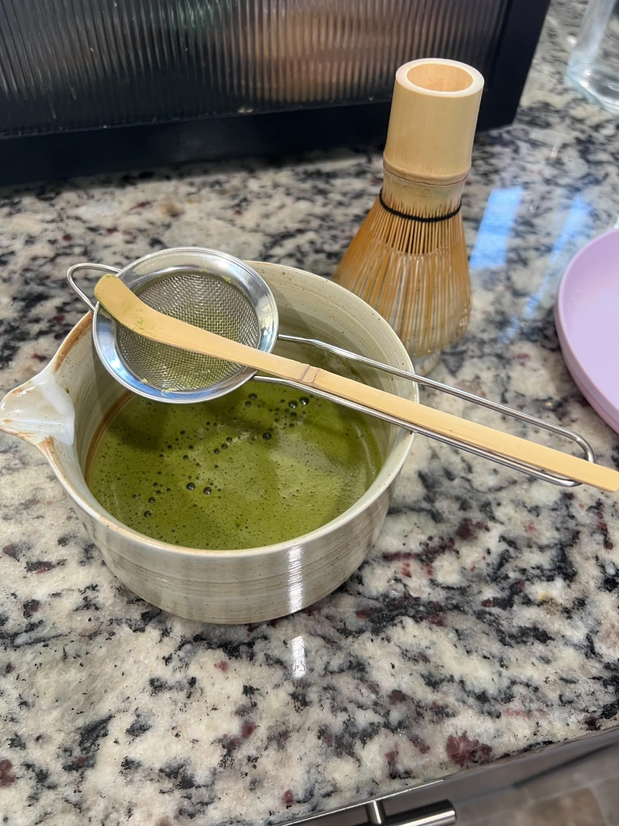 HIBINO Japanese Matcha Set | Matcha Bowl with Spout | Whisk & Holder | Bamboo Scoop & Stainless Sifter | 5-Piece Traditional Matcha Kit | Designed in Japan |「Rustic Beige」 customer photo 1