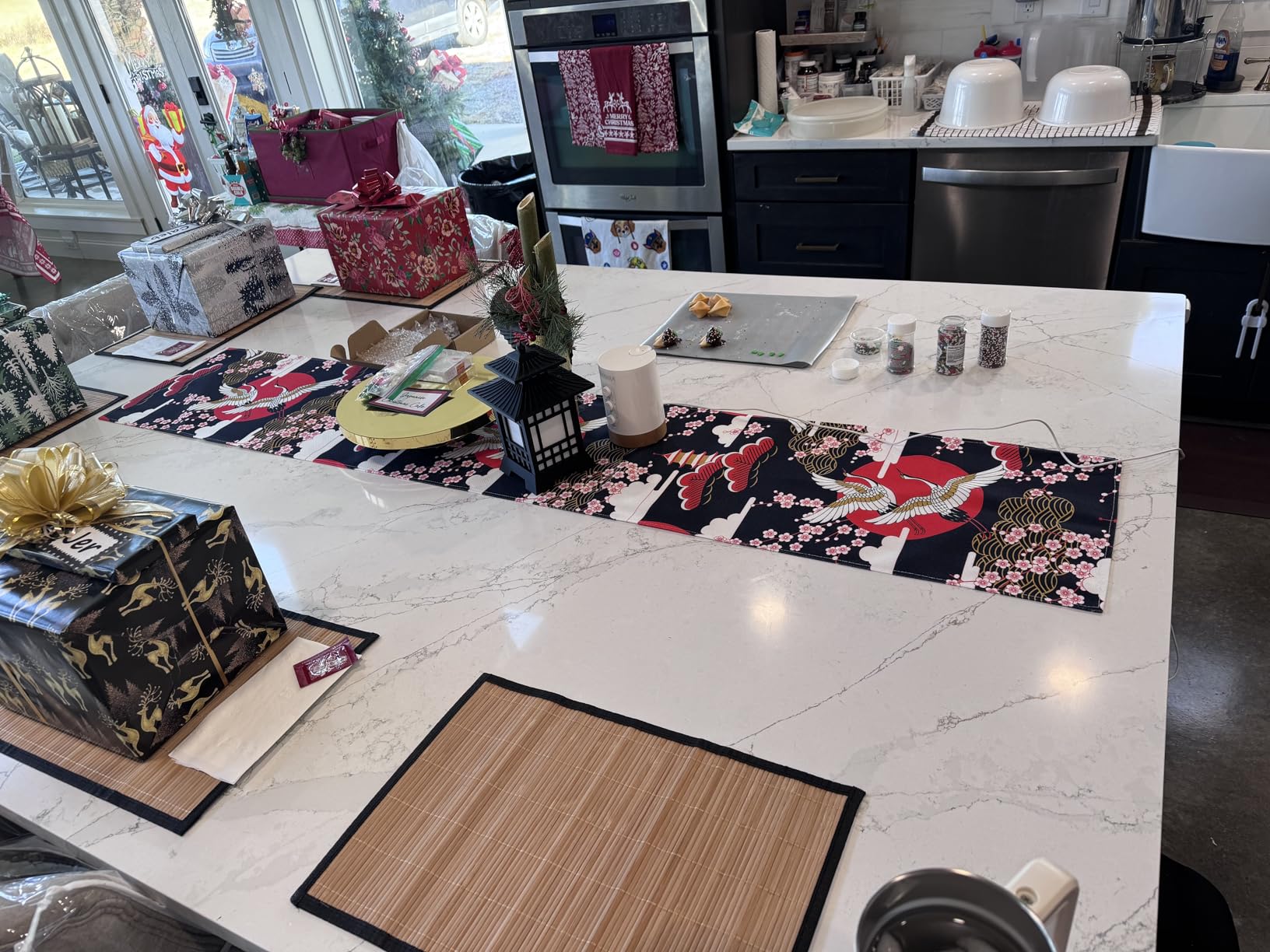 Japanese Luxury Cherry Bird Table Runner Linen Long Farmhouse Rustic TableRunner for Party Holiday Dining Room /Kitchen,13 x 70 Inches customer photo 1