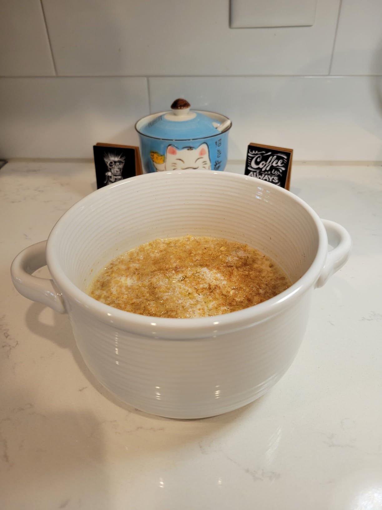 LE TAUCI Soup Bowls with Handles and Silicone Lids, 28 oz Ceramic Ramen Bowl Microwavable, Oven Safe French Onion Soup Bowls for Noodles and Cereal, Lead & Cadmium Free Soup Crocks, Set of 2, White customer photo 2