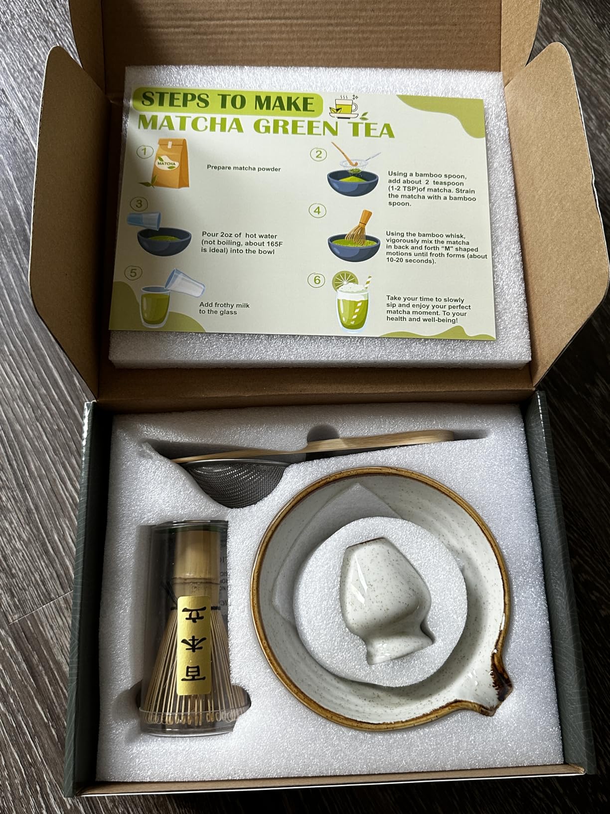 Taruzil Matcha Whisk Set with Matcha Bowl, Matcha Bamboo Whisk, Scoop, Sifter, Matcha Whisk Holder Unique Gifts for Women Mom Her Girl Friend Home Kitchen Decor Gifts for Christmas, Birthday customer photo 2