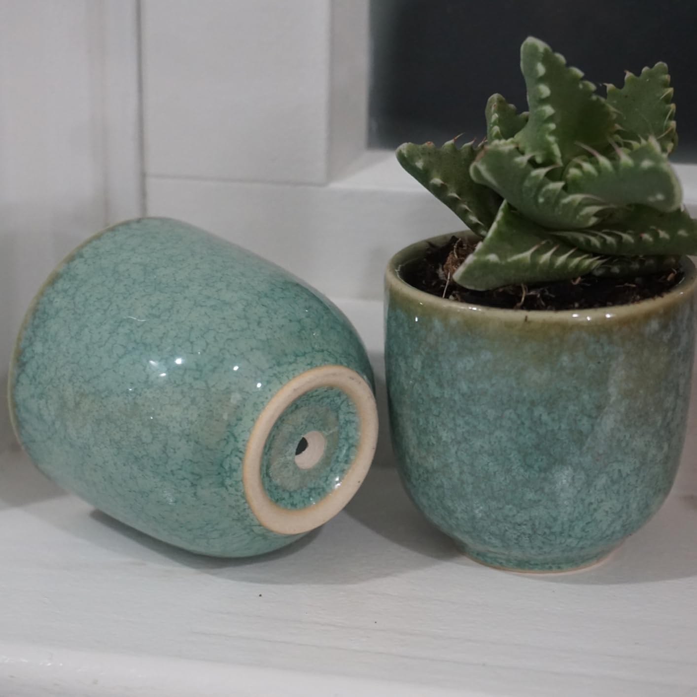 Japanese Saki Set Ceramic Sake Cups Set of 6, Handcrafted Ceramic Tea Cups with Blue and Gray Reactive Glaze, Traditional Small Cups for Hot or Cold Sake, Thoughtful Housewarming Choice customer photo 1