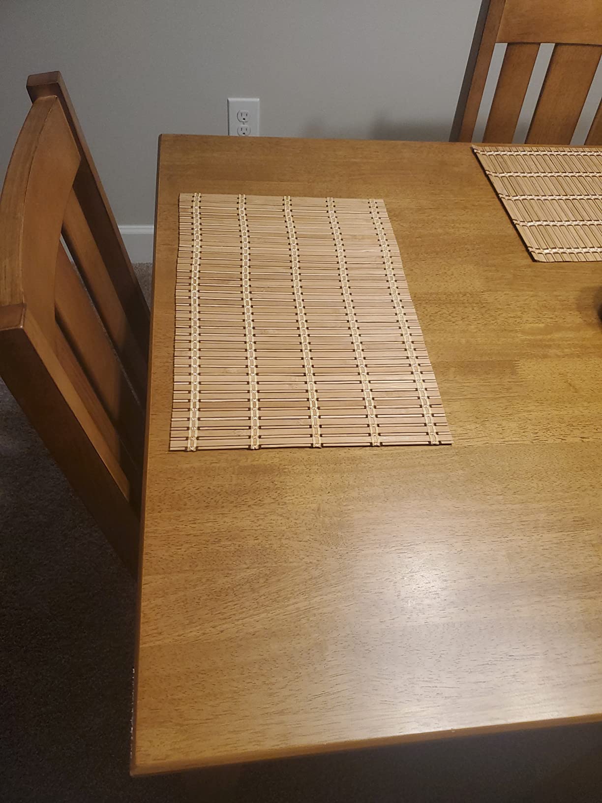 NETEHA Natural Bamboo Placemat-12 Pack- Set of Wooden Square Placemats, Suitable for Non-Slip and Resistant Bamboo Table Placemats in Restaurants and Kitchen customer photo 2