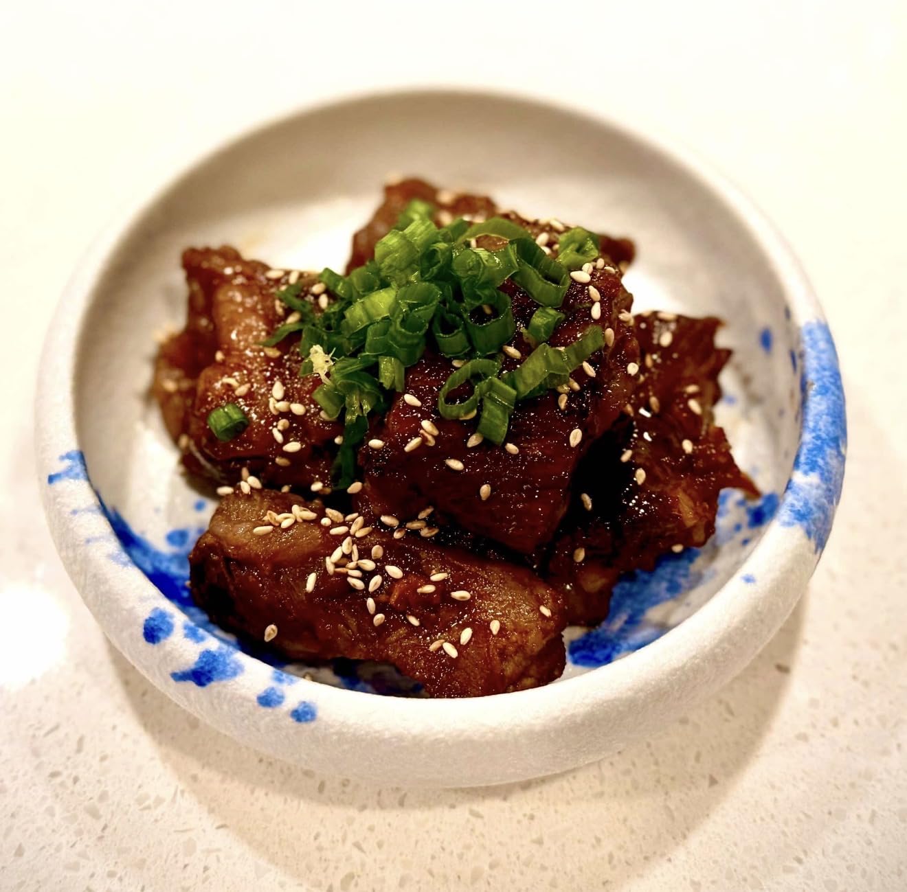 Uaral Japanese Salad Plate,Blue Plates and Bowls Set,Stoneware Plate Set,Appetizer Plates Set of 4,5.5inch,14oz(Nebula Blue) customer photo 1