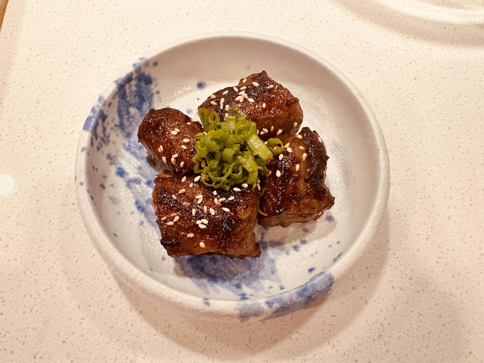 Uaral Japanese Salad Plate,Blue Plates and Bowls Set,Stoneware Plate Set,Appetizer Plates Set of 4,5.5inch,14oz(Nebula Blue) customer photo 2