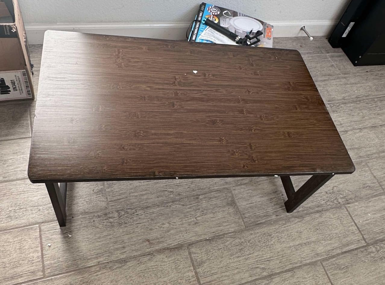 Japanese Folding Floor Table Foldable Coffee Tables Wood Low Desks Versatile for Sitting Dining Table Tea Tatami Desk No Assembly Unique (31.5 * 19.7 * 11.8 inch) customer photo 1