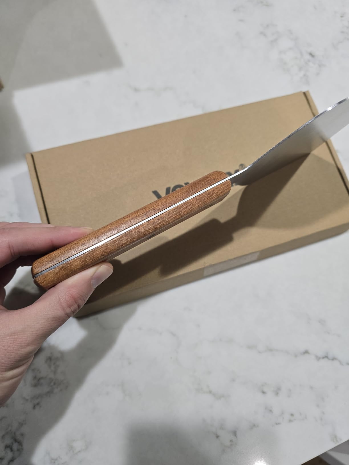 Vovoly Extra Wide Griddle Scraper, 5.5''x5.5'' Smashed Burger Scraper Grill Scraper Spatula Burger Turner - Full Tang Wooden Handle Professional Grade Grill Accessories customer photo 1