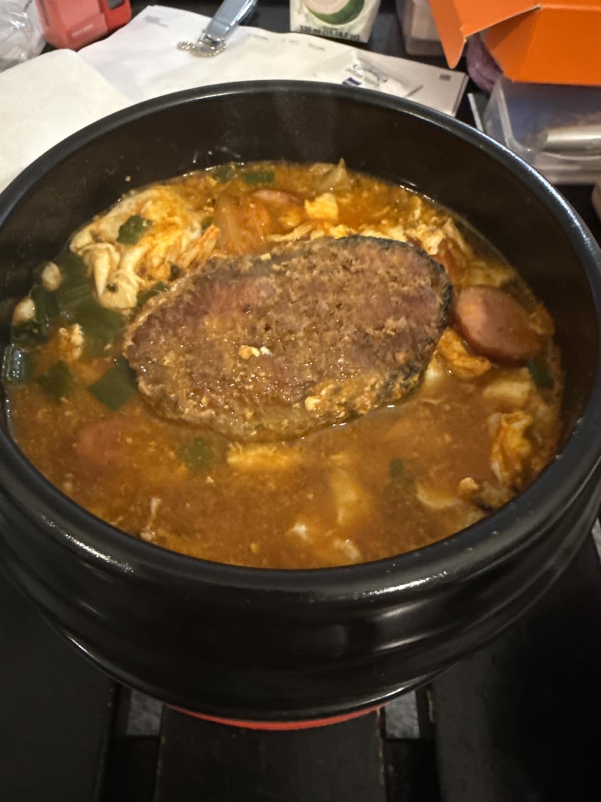 Korean Stone Pot Set (7-piece, 38.7oz with Hot Pot Grip), Ttukbaegi, Dolsot, Korean Soup Bowl, Ceramic Pots for Cooking, Soup Pot, Earthenware Claypot, Bibimbap, Ramen customer photo 1