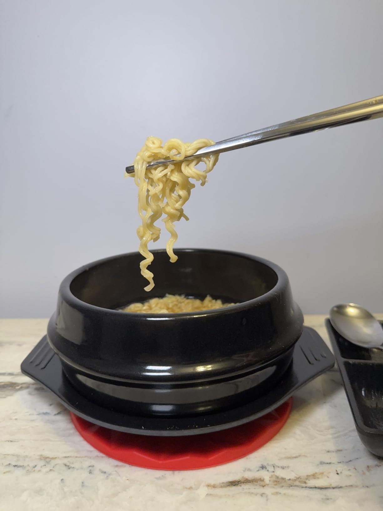 Korean Stone Pot Set (7-piece, 38.7oz with Hot Pot Grip), Ttukbaegi, Dolsot, Korean Soup Bowl, Ceramic Pots for Cooking, Soup Pot, Earthenware Claypot, Bibimbap, Ramen customer photo 2