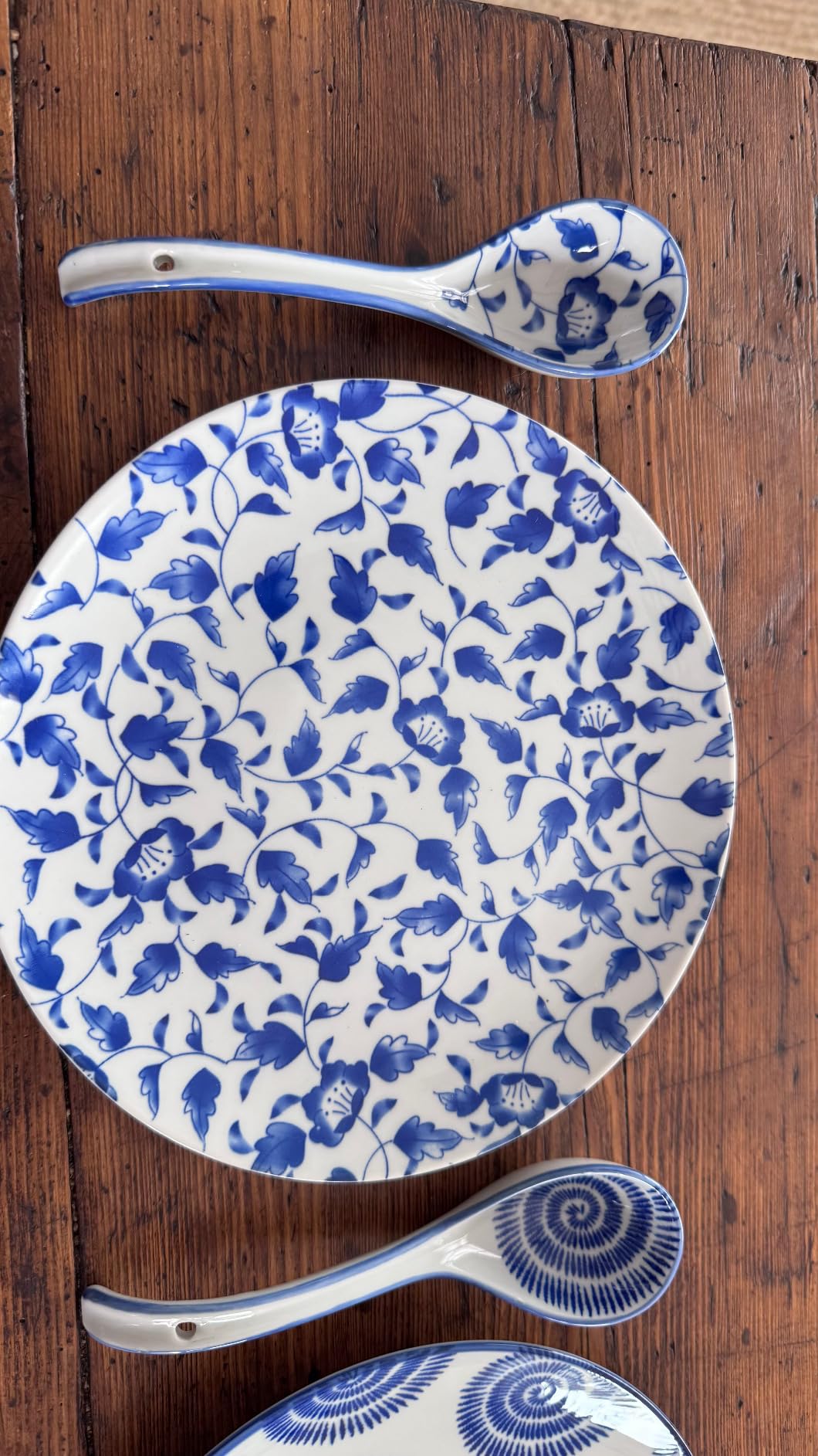 8 Inch Ceramic Dessert Salad Appetizer Pasta Steak Pancake Fruit Dinner Plates Set of 6, Premium Gift for House Warming, Birthday, Microwave/oven/Dishwasher Safe, Vintage Blue, Japanese Style customer photo 2