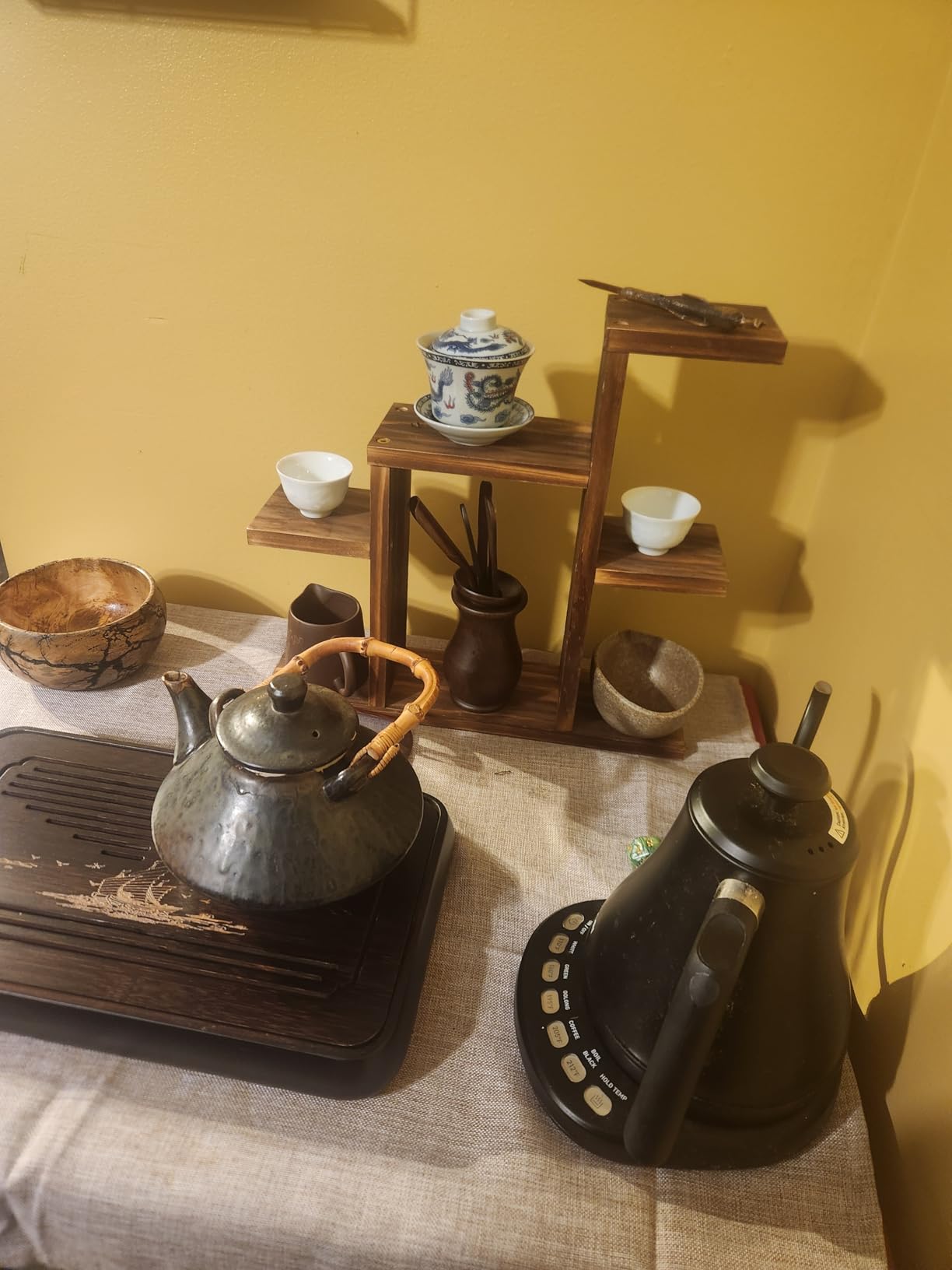 Ufine 15 Inch Bamboo Gongfu Tea Tray With Water Storage Drainage - Chinese Kung Fu Serving Tray Table Box Gift Set customer photo 2