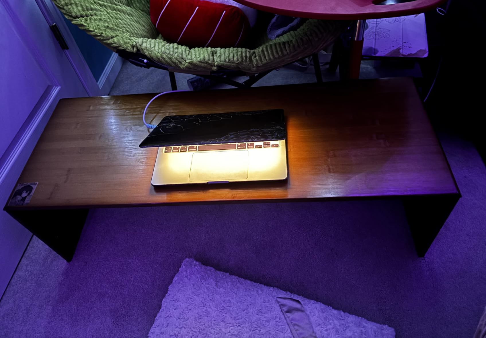 Japanese Folding Coffee Table, Low Coffee Table for Sitting on The Floor, Japanese Floor Table No Assembly Small Coffee Tables for Living Room Tatami Tea Room Dining Bedroom 31.5 Inch customer photo 2