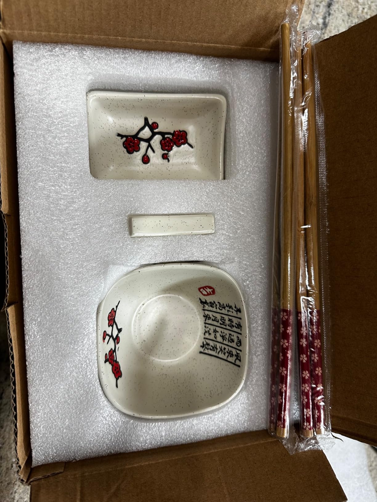 10 pcs Japanese Sushi Plate Sets Serving Platters and Trays for Entertaining Sushi Dishes Set Plates Sushi Plates Traditional Cuisine Dinnerware Sets with Chopsticks Blue Plum customer photo 2