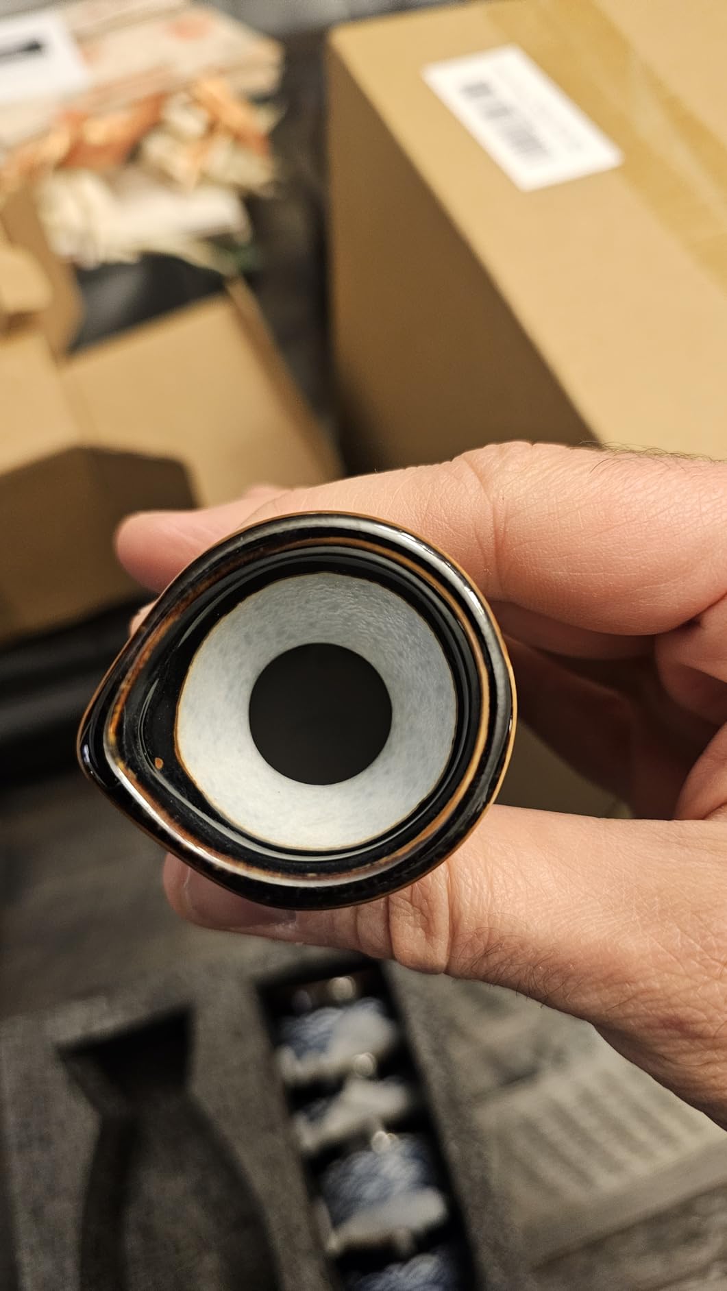 Porcelain Japanese Sake Set, Ceramic Bottle and Cups for Sake, Dishwasher & Microwave Safe, Blue Wave Pattern, 1 Sake Bottle and 4 Sake Cups customer photo 2