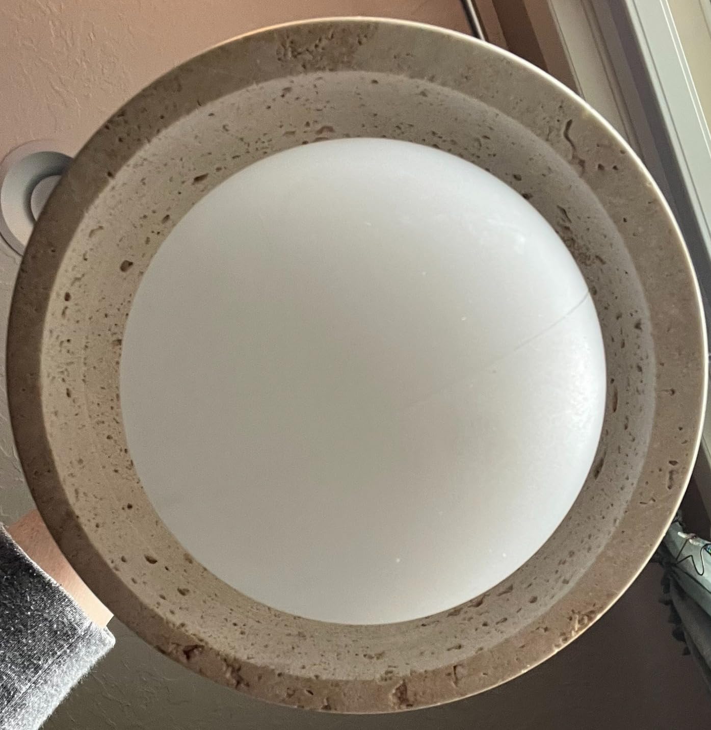 Spherical Wabi Sabi Pendant Light Natural Stone Retro Japanese Style Yellow Travertine Pendant Lighting Vintage Mini Wood Nordic Hanging Light for Kitchen Island Dining Room Bedroom Hallway Bedside customer photo 2