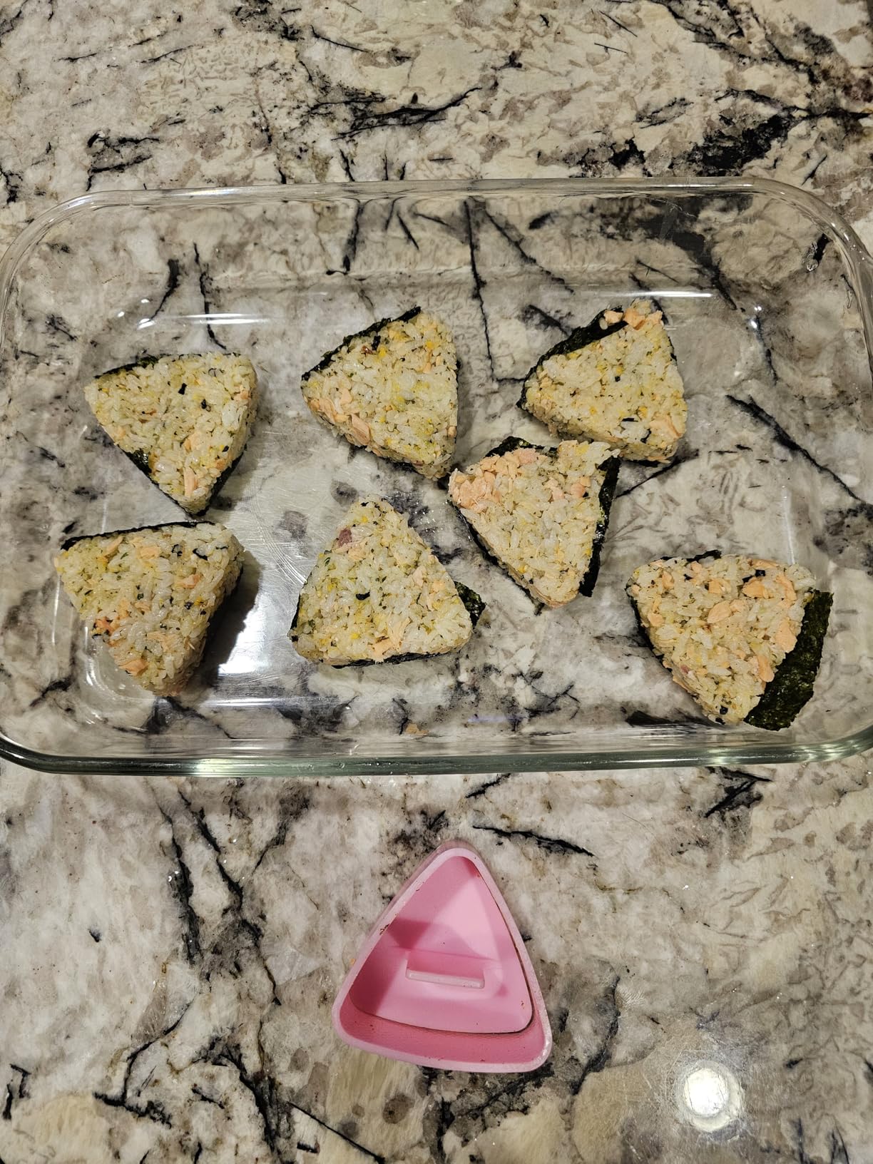 Onigiri Mold Triangle Set, 3 Pack Rice Ball Mold Sushi Maker (Large, Medium, Small), DIY Sushi Making Kit, Easy to Use (Beige) customer photo 2