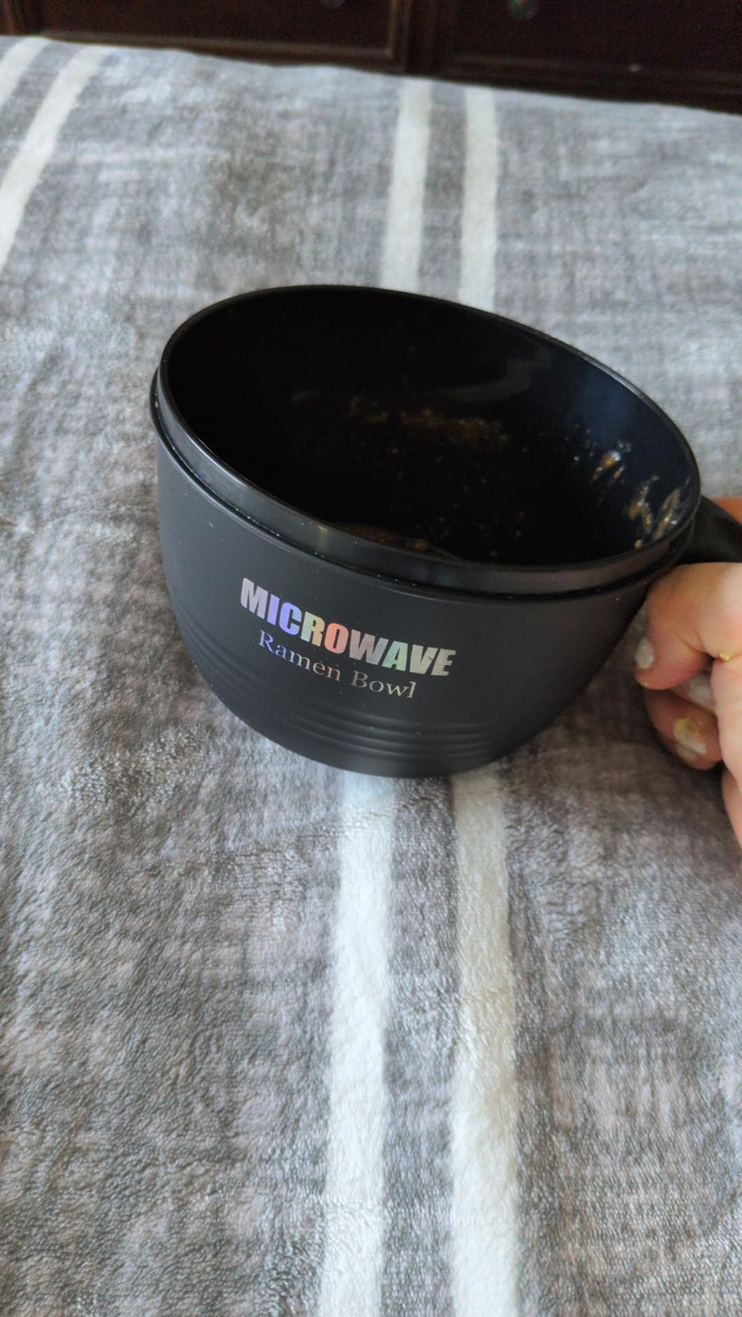 Layron Large Ramen Bowl, Ramen Noodle Bowls Microwavable 45 oz, Ramen Cooker, Microwave Pasta Cooker, Ramen Bowl Microwave Gift for College Boys Girls Male Female Dorm Room (black) customer photo 1