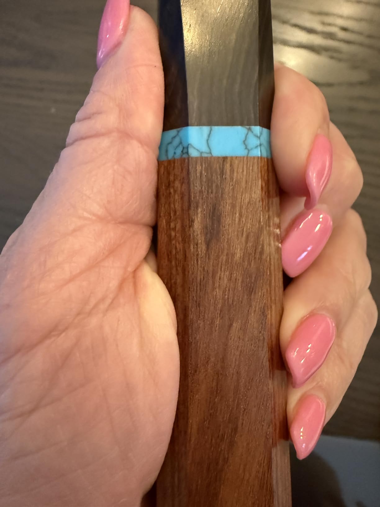 KAWAHIRO Japanese Nakiri Knife, 7 Inch Handcrafted VG10 High Carbon Stainless Steel Vegetable Chef Knife, Professional Sharp Kitchen Knives with Ergonomic Ruby Wood Handle and Gift Wood Box customer photo 2