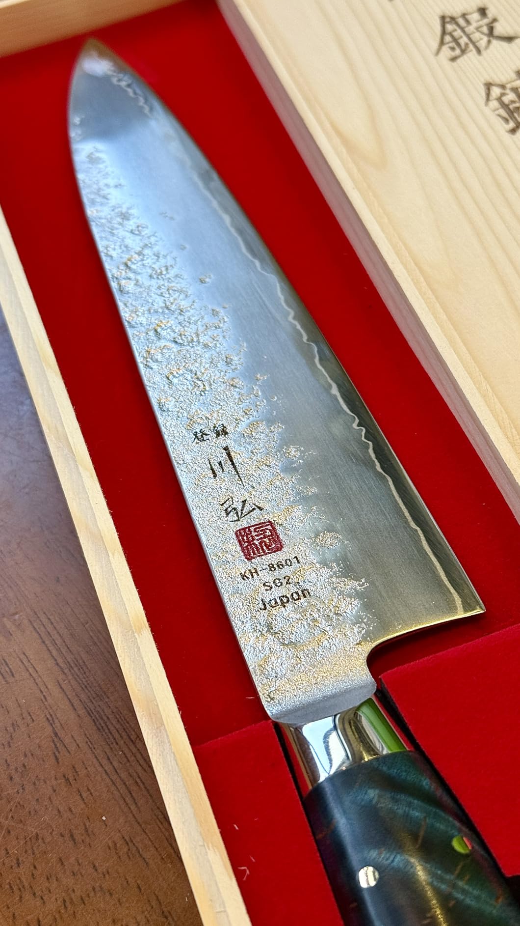 KAWAHIRO Japanese Utility Knife, 5 inch Handcrafted VG10 Stainless Steel Paring Knife, Professional Black Forged Multipurpose Kitchen Knives with Ergonomic Handle Grip and Gift Wood Box customer photo 1