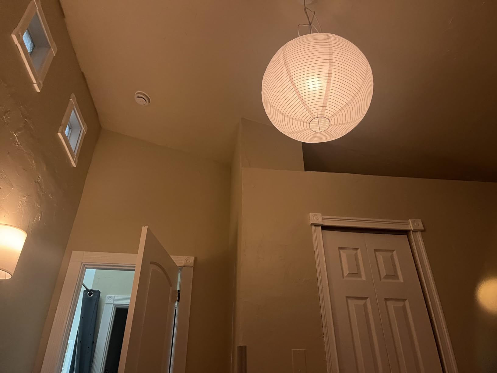 Large Rice Paper Pendant Light Kit, 20in White Globe Paper Lantern Lights, E26 Base, Japanese Hanging Lantern Lamp Japandi Chandelier for Dining Room Bedroom Office Living Room customer photo 2