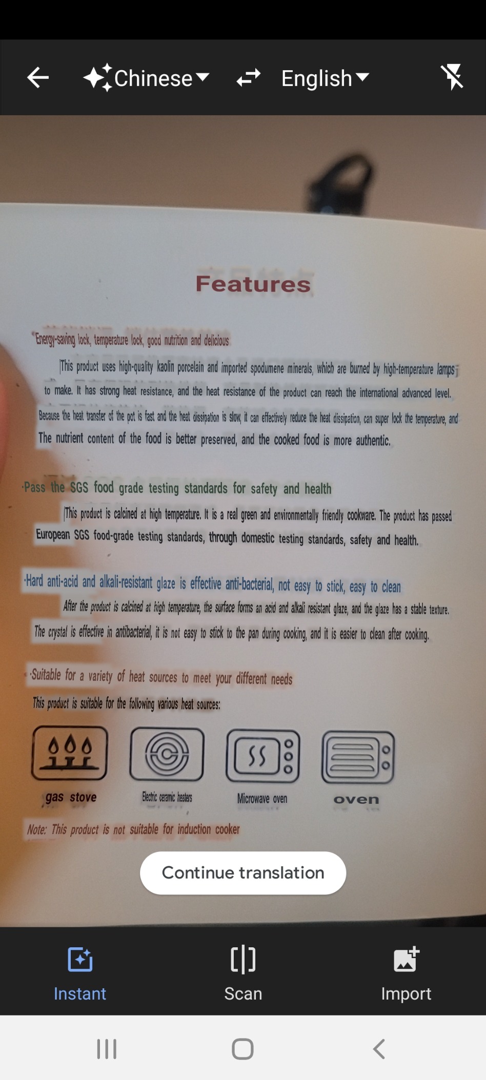 Ceramic/Clay Cooking Pot, Japanese Donabe, Chinese Ceramic/Casserole/Earthen Pot Cookware Stew Pot Stockpot with Lid Small Steam, Flower Pattern, 3.4QT customer photo 2