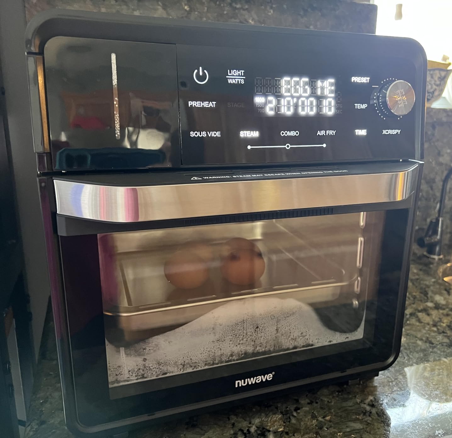 Nuwave Combi Steam Oven, Non-Toxic Stainless Steel Multi-Cooker with Air Fry, Sous Vide, Toast & More, 50-450°F Precision, 120 Presets, Moisture Control, Programmable, Easy to Clean, 16 quarts customer photo 1