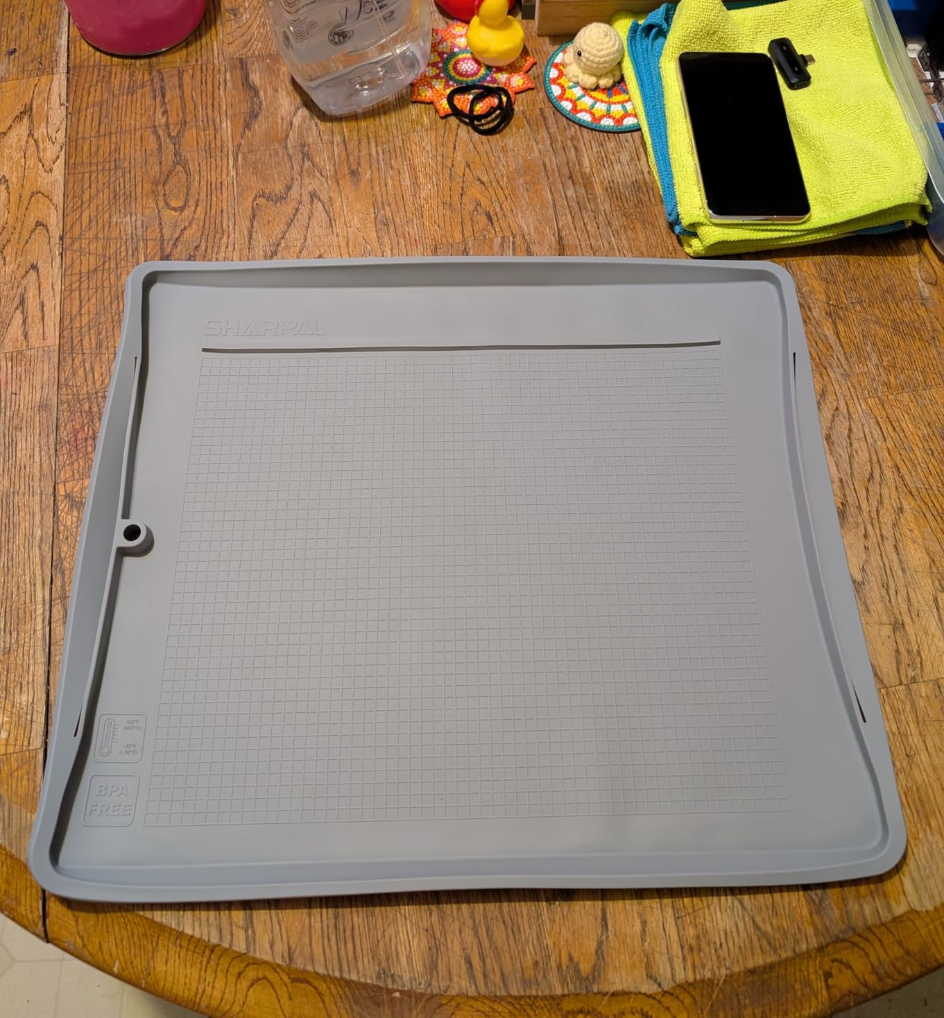 SHARPAL 149H Sharpen-No-Mess Silicone Sharpening Stone & Whetstone Tray, Knife Sharpener Mat with Anti-Slip Textures, Stopper Bar & Basket-Style Handles, 0.21 gal (800 mL) Water Storage, Easy to Clean customer photo 1